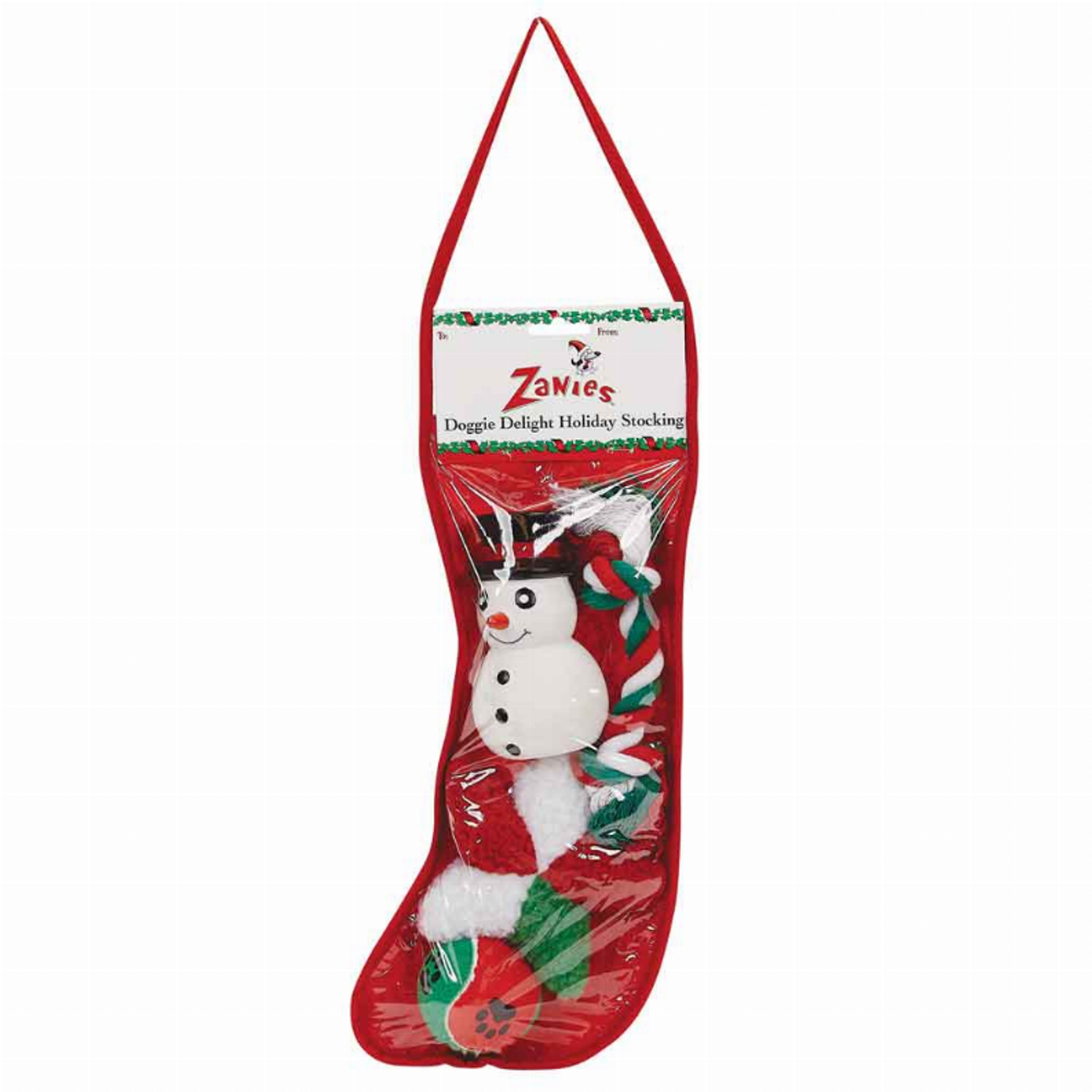 ZA Dog Delite Hol Stocking 14In Snowmn Image 1