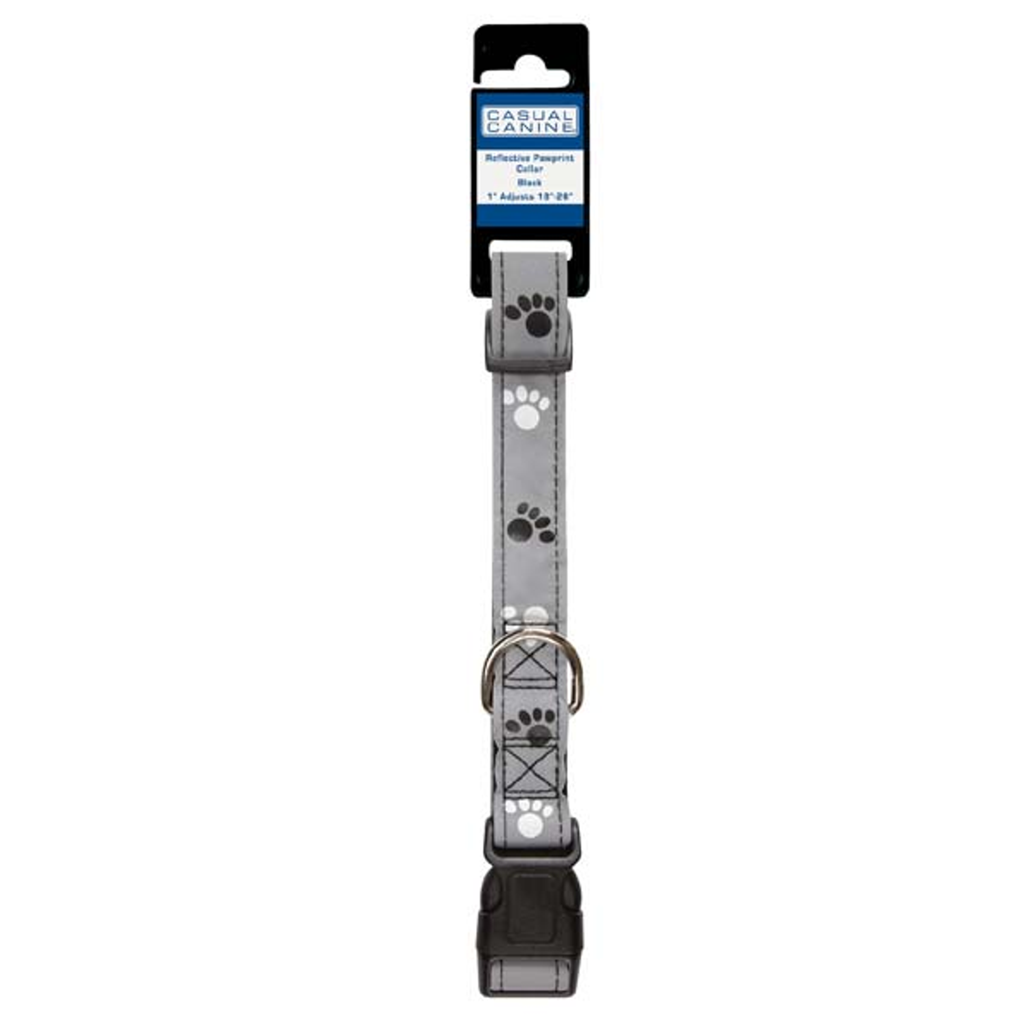 CC Reflect Pawprint Collar 6-10In Blk Image 1