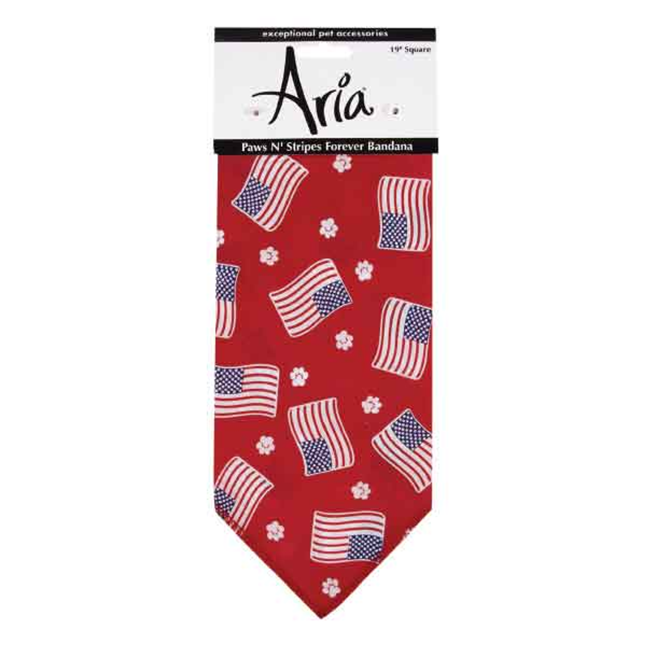 AR Paws N Stripes Forever Bandana Red Image 1