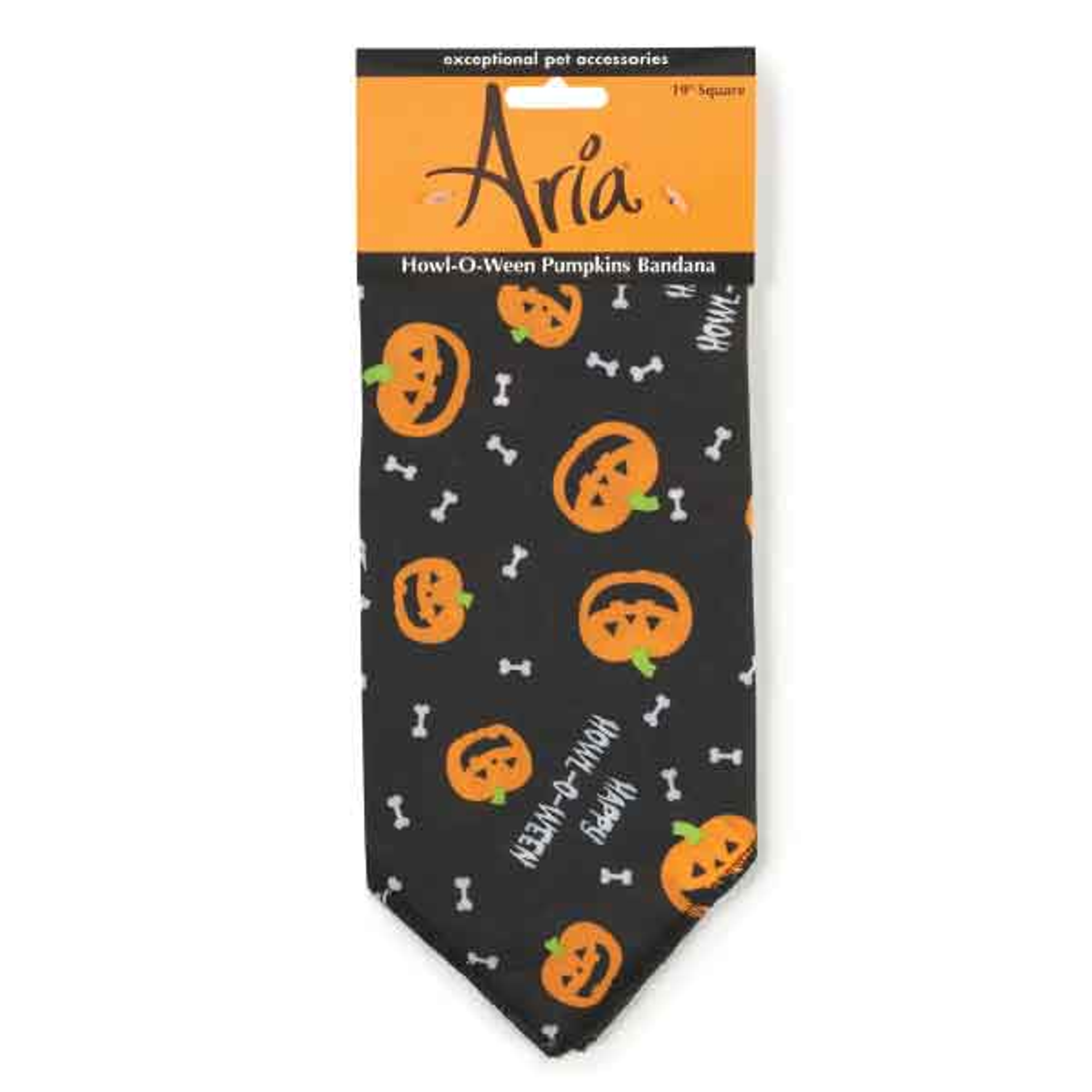 AR Howl-O-Ween Pumpkins Bandana Blk Image 1