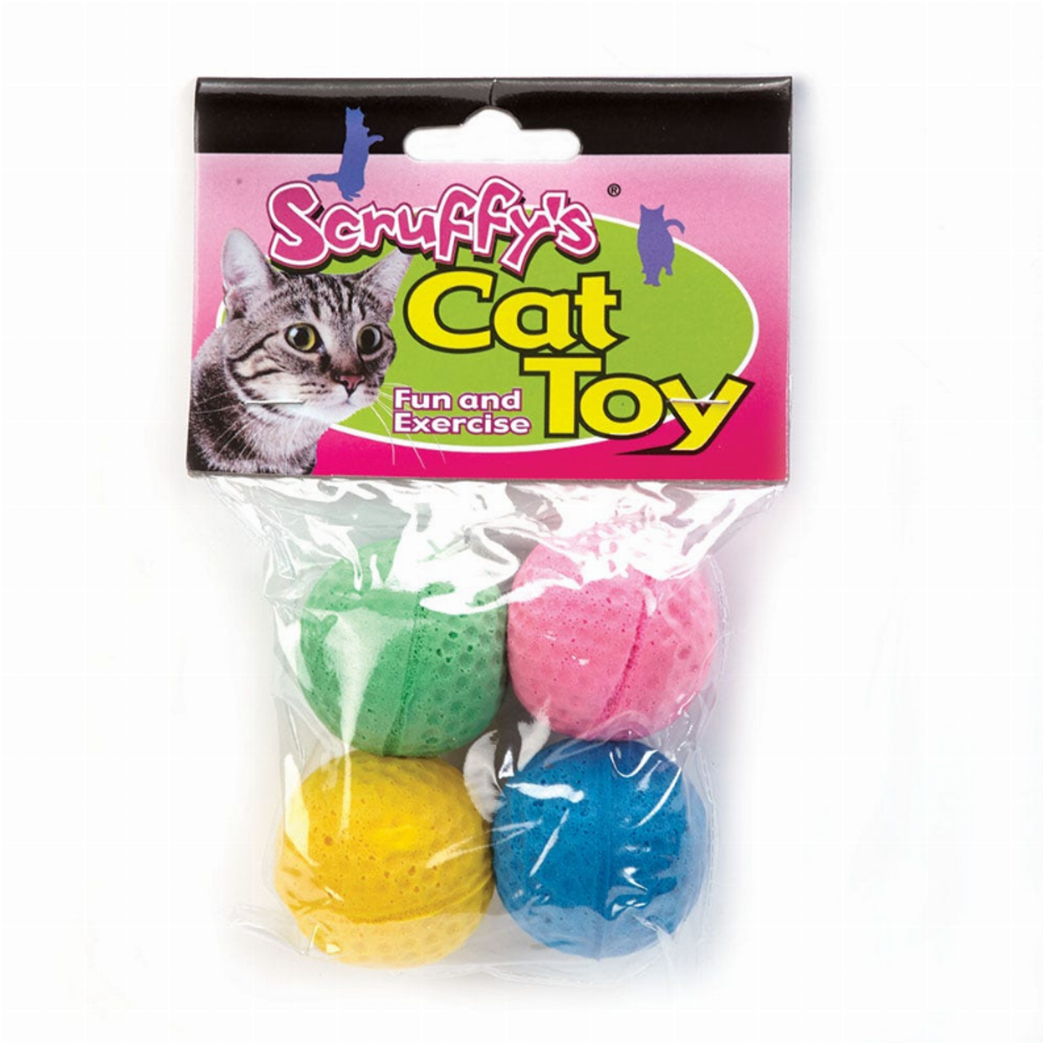 SFY Kitty Sponge Balls 4Pk Image 1