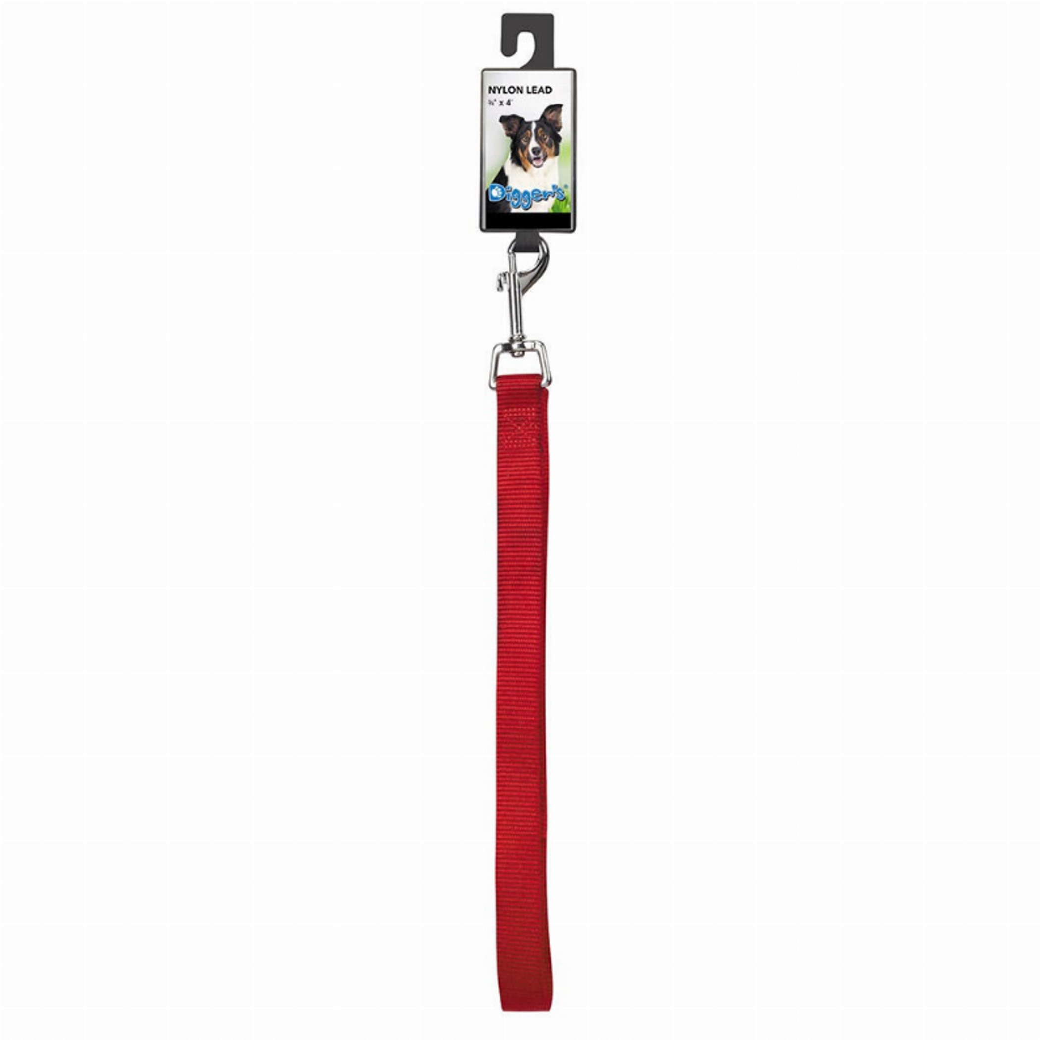Diggers 3/4in Nylon Lead 48in Red Image 1