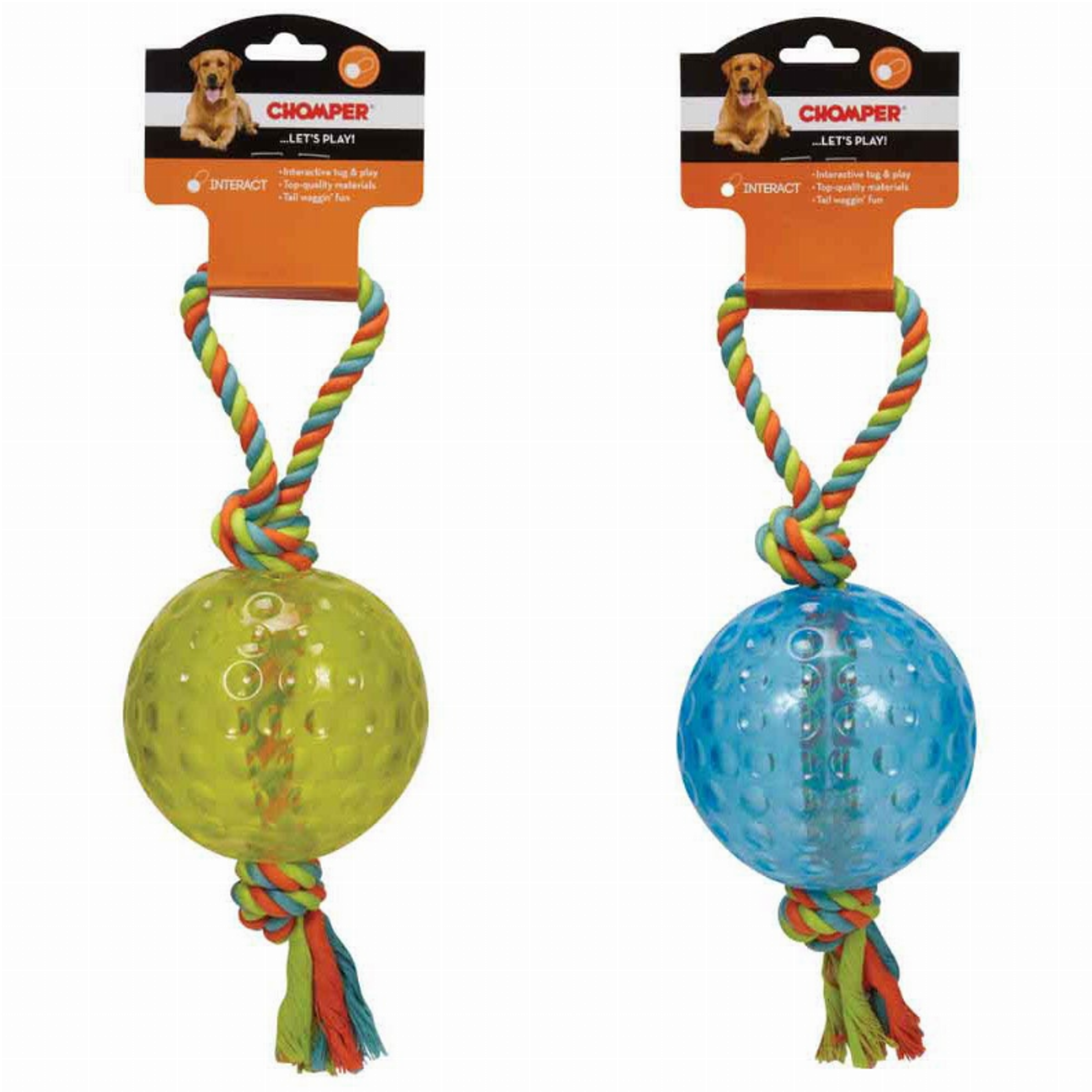 CHP 5in TPR Ball With Rope Tug Image 1