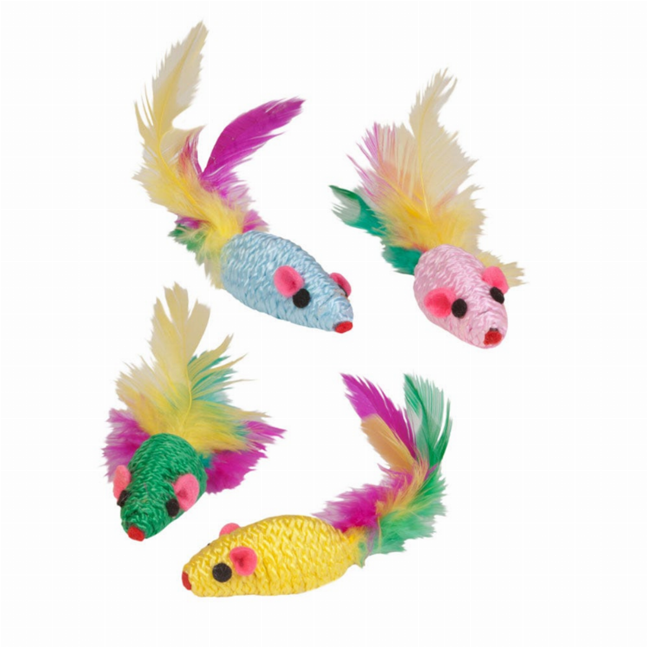 KB Feather Mouse Rattlers 4Pk Image 1
