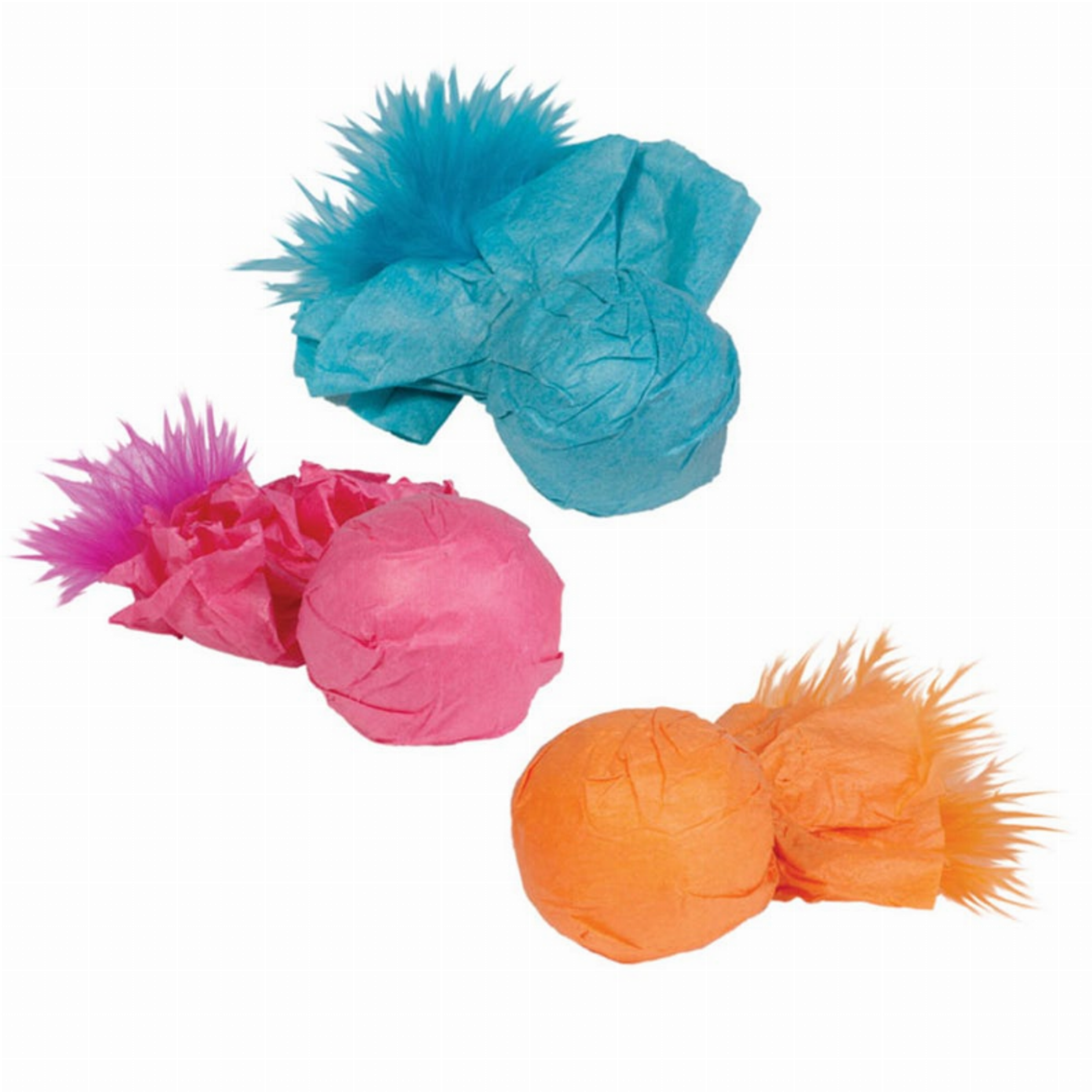 KB Paper Ball Rattlers with Feather 3pk Image 1
