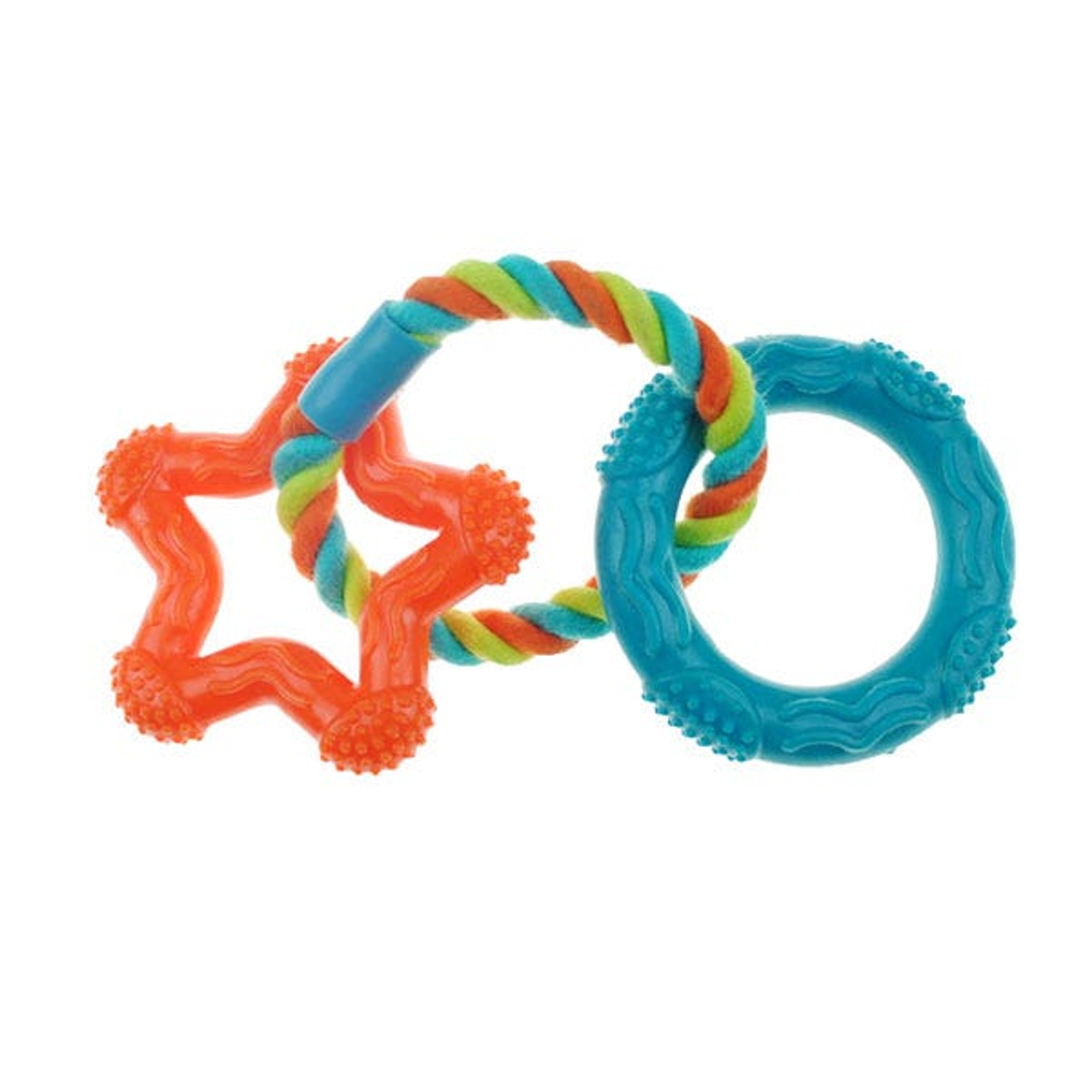 CHP 3 ring TPR Rope toy Star Org Image 1