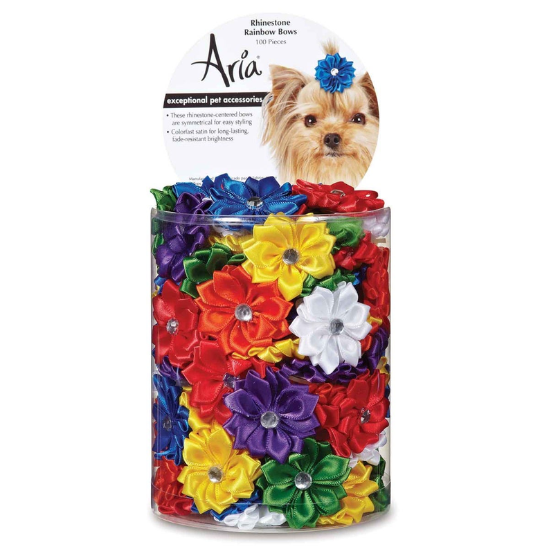 AR Rhinestone Rainbow Bows 100ct Image 1