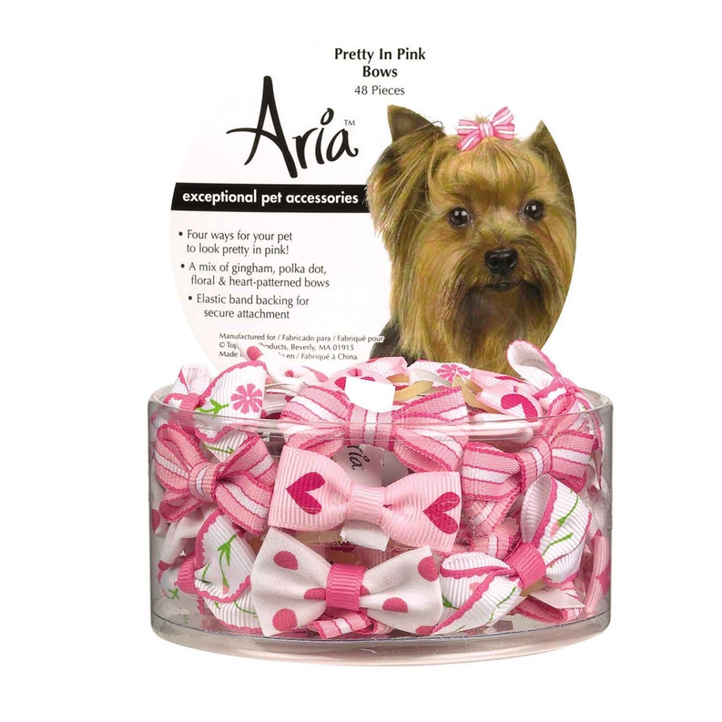 AR Pretty In Pink Bow Canister 48Pc Image 1