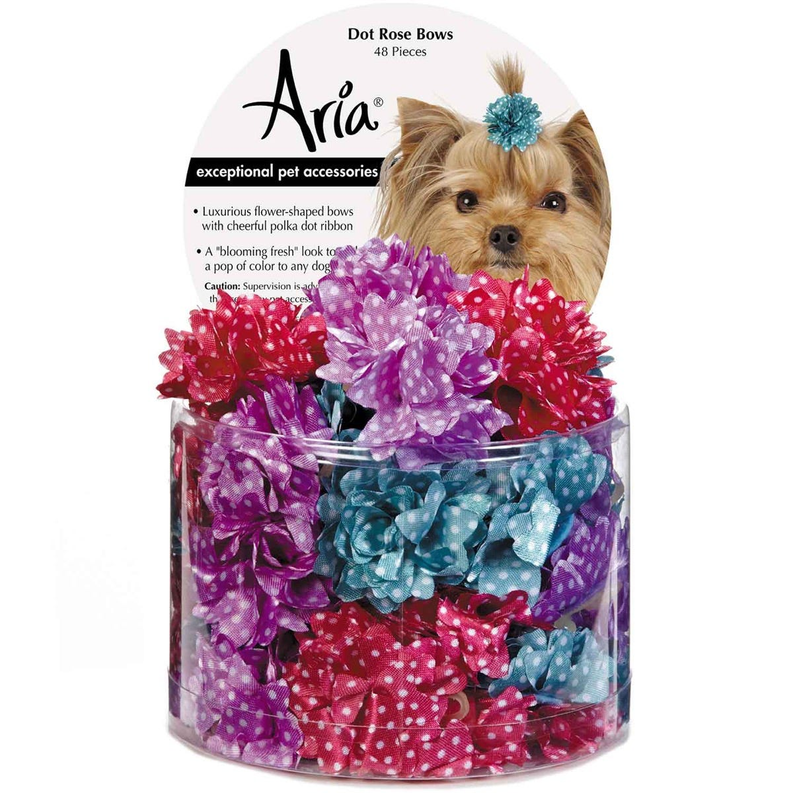 AR Dot Rose Bows Canister 48PC Image 1