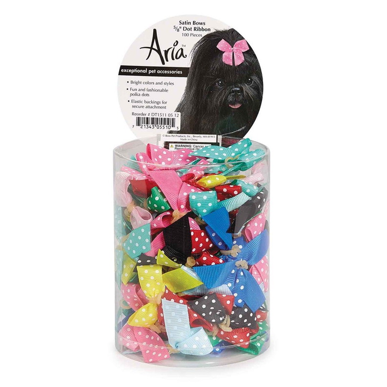 AR Grosgrain Bow Dot 5/8 In Asst Image 1