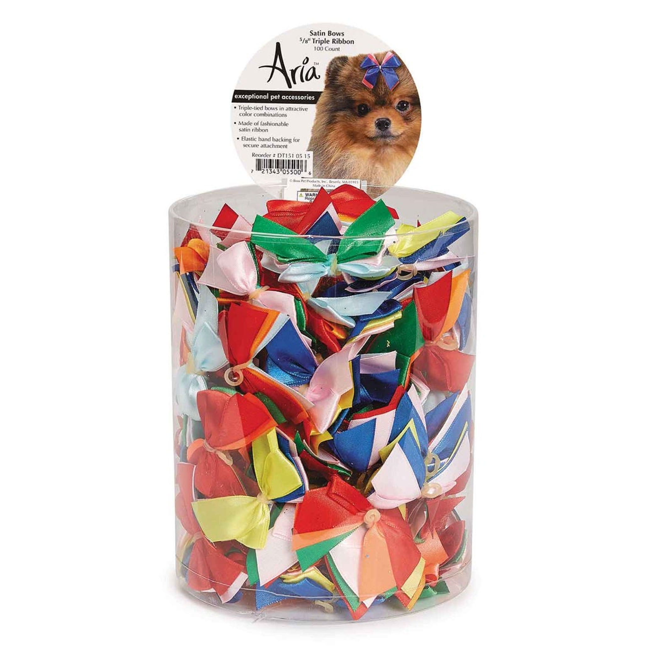 AR Satin Bow Triple Ribbon 5/8 In Asst Image 1