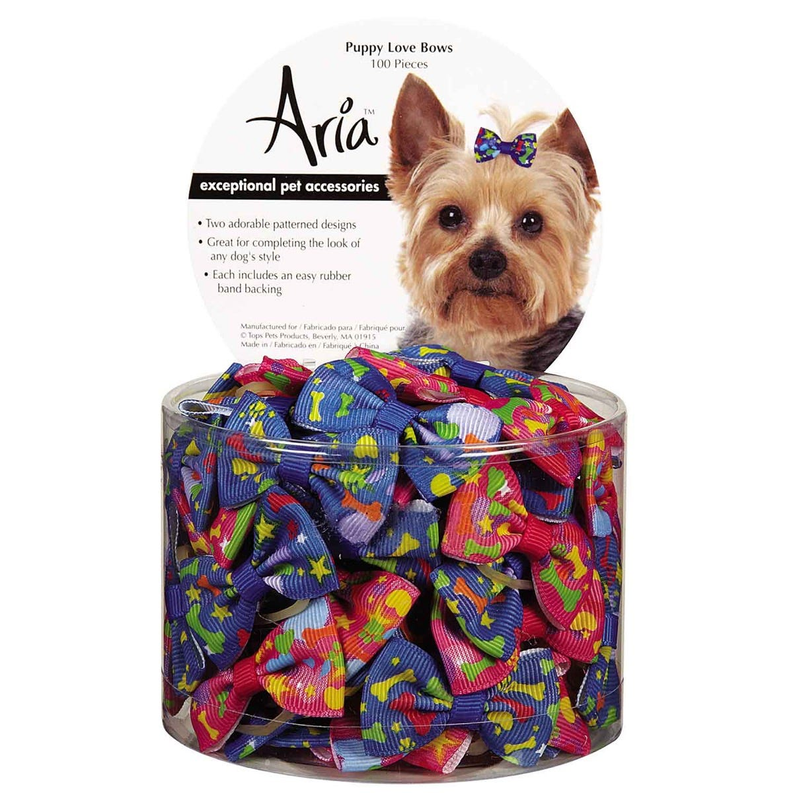 AR Puppy Love Bow Canister 100Pc Image 1