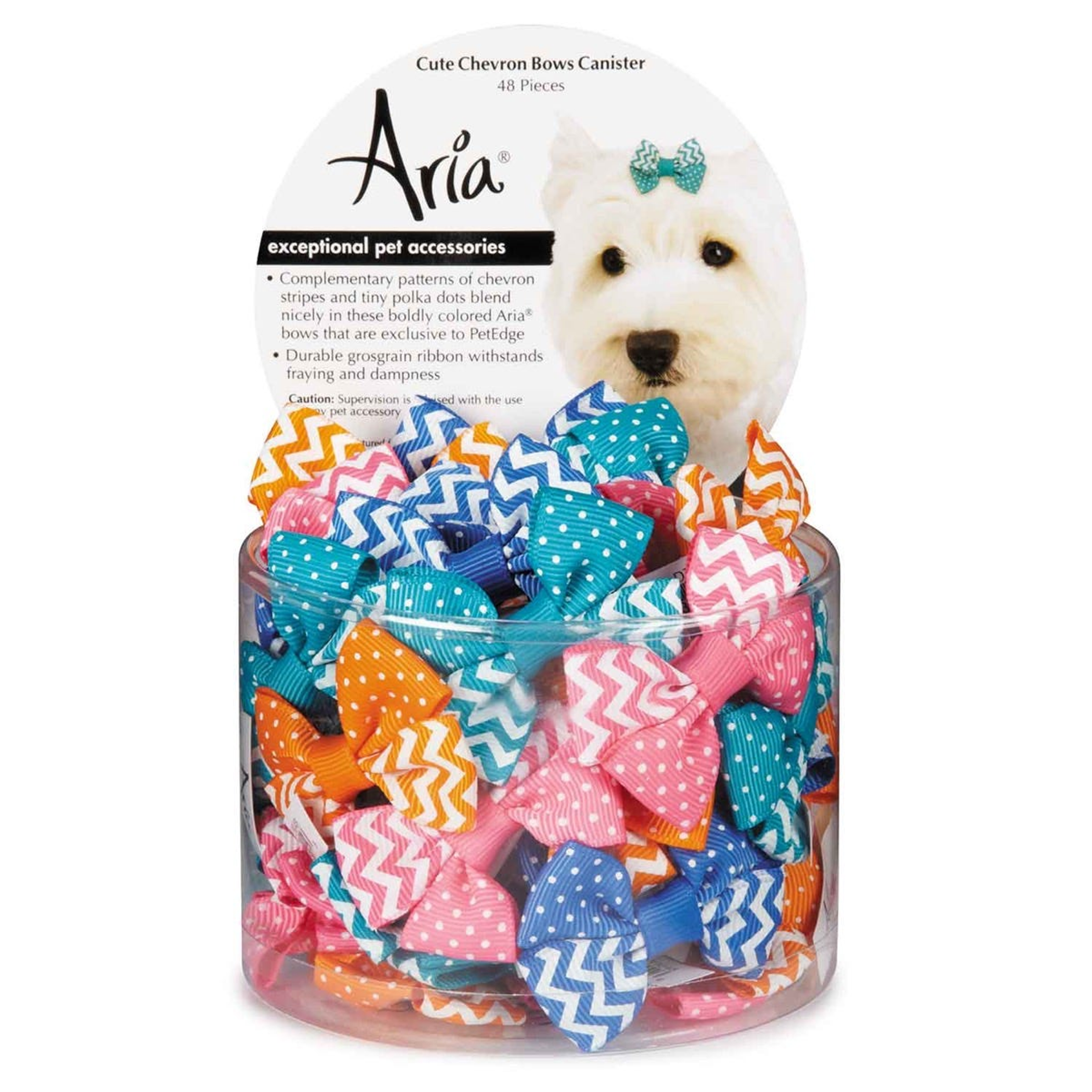 AR Cute Chevron Bow Canister 48pcs Image 1