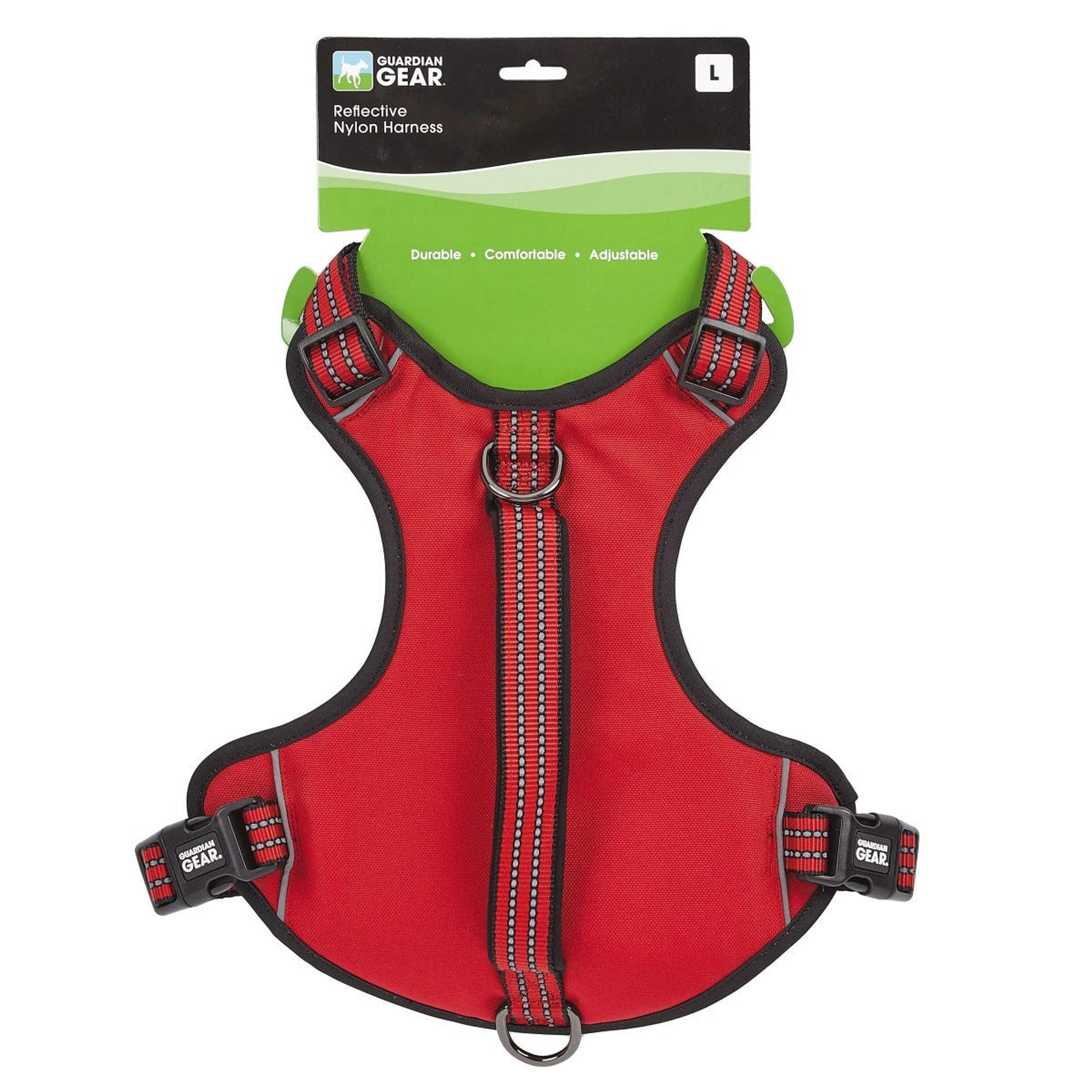 GG Reflective Nylon Harness L Red Image 1