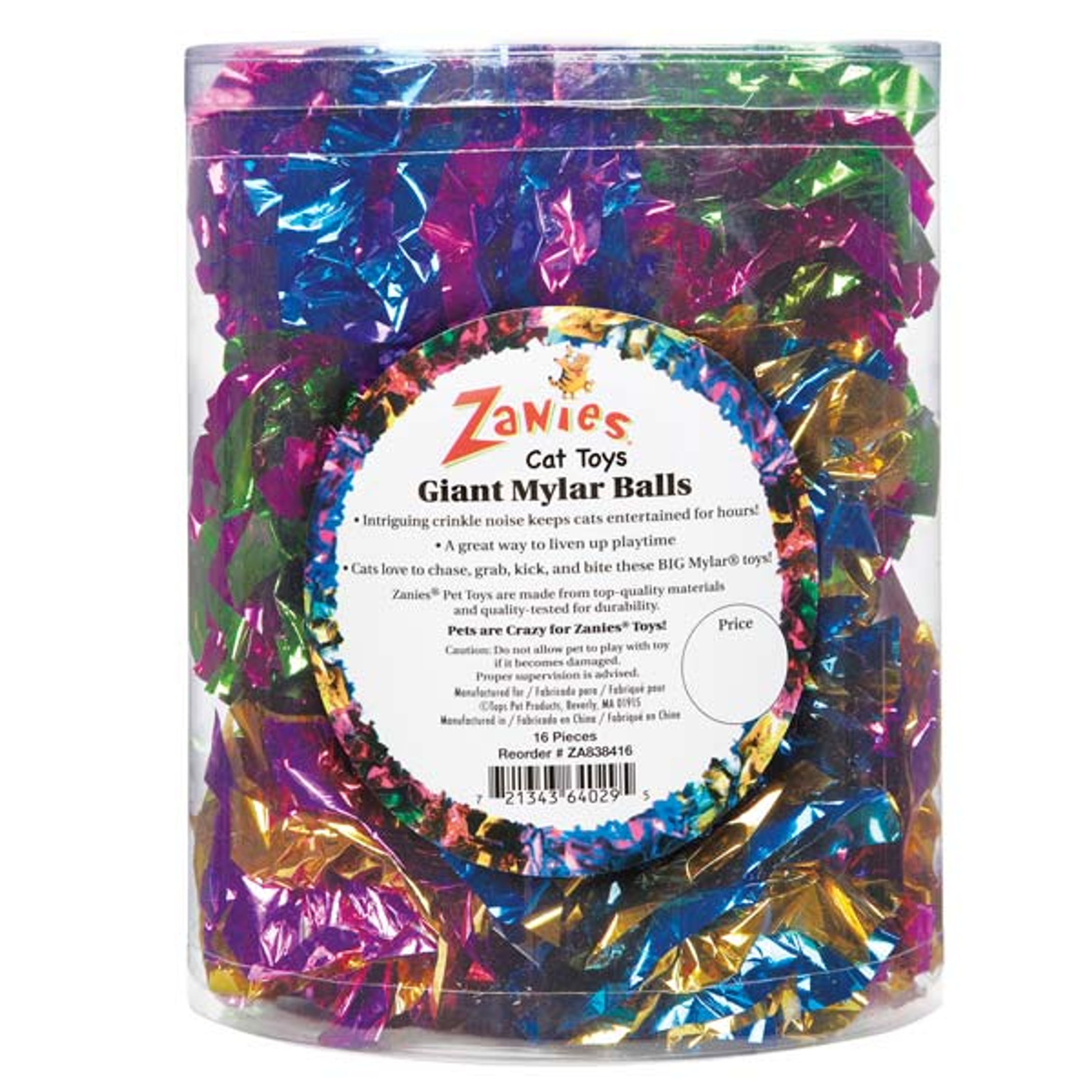 ZA Giant Mylar Ball Canister 16Pc Image 1