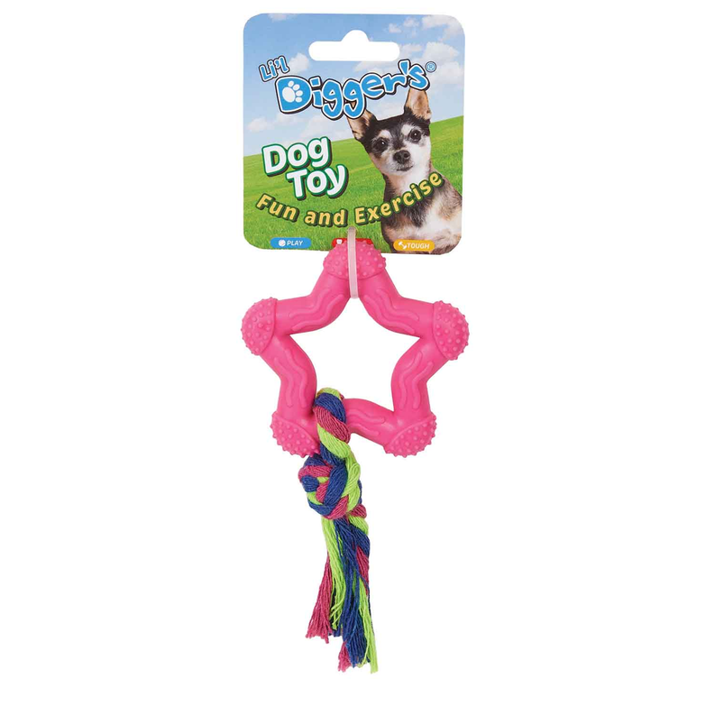 DGR TPR Star and Rope Toy Pink Image 1