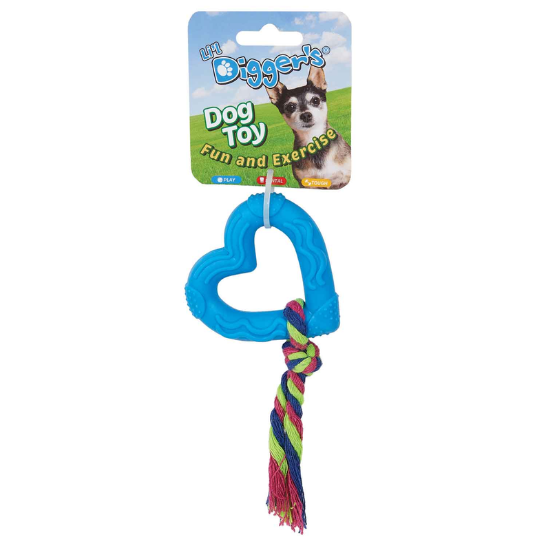 DGR TPR Heart and Rope Toy Blue Image 1