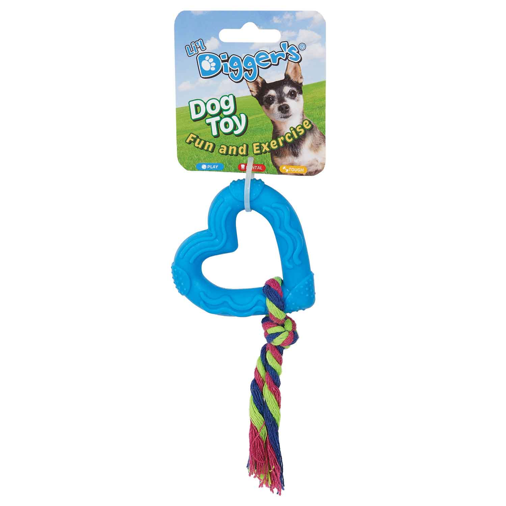 DGR TPR Heart and Rope Toy Blue Image 1