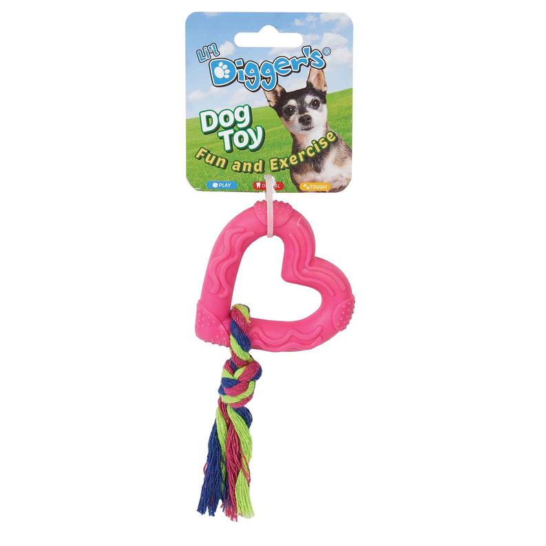DGR TPR Heart and Rope Toy Pink Image 1