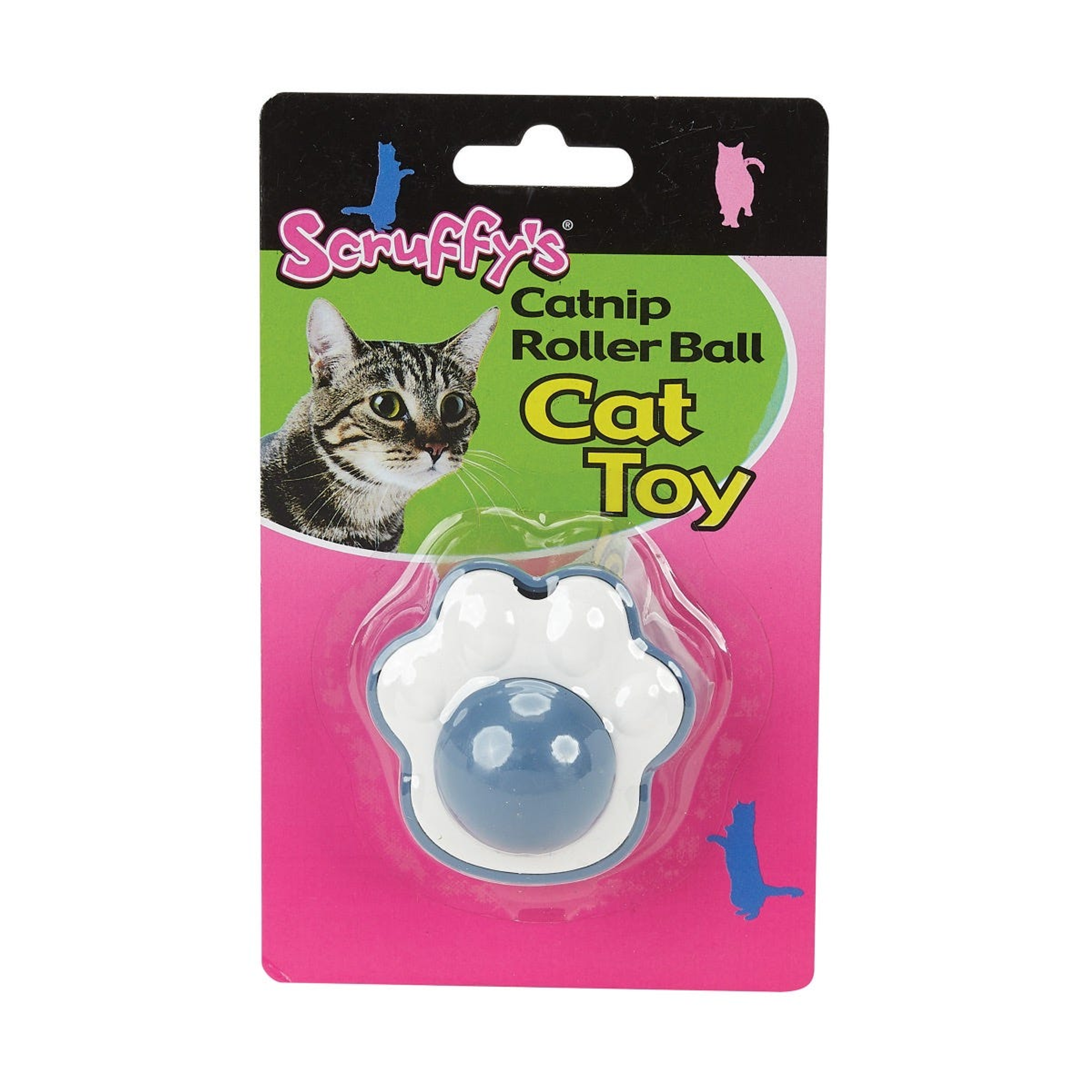 SFY Catnip Roller Ball Paw Blu/Wht Image 1