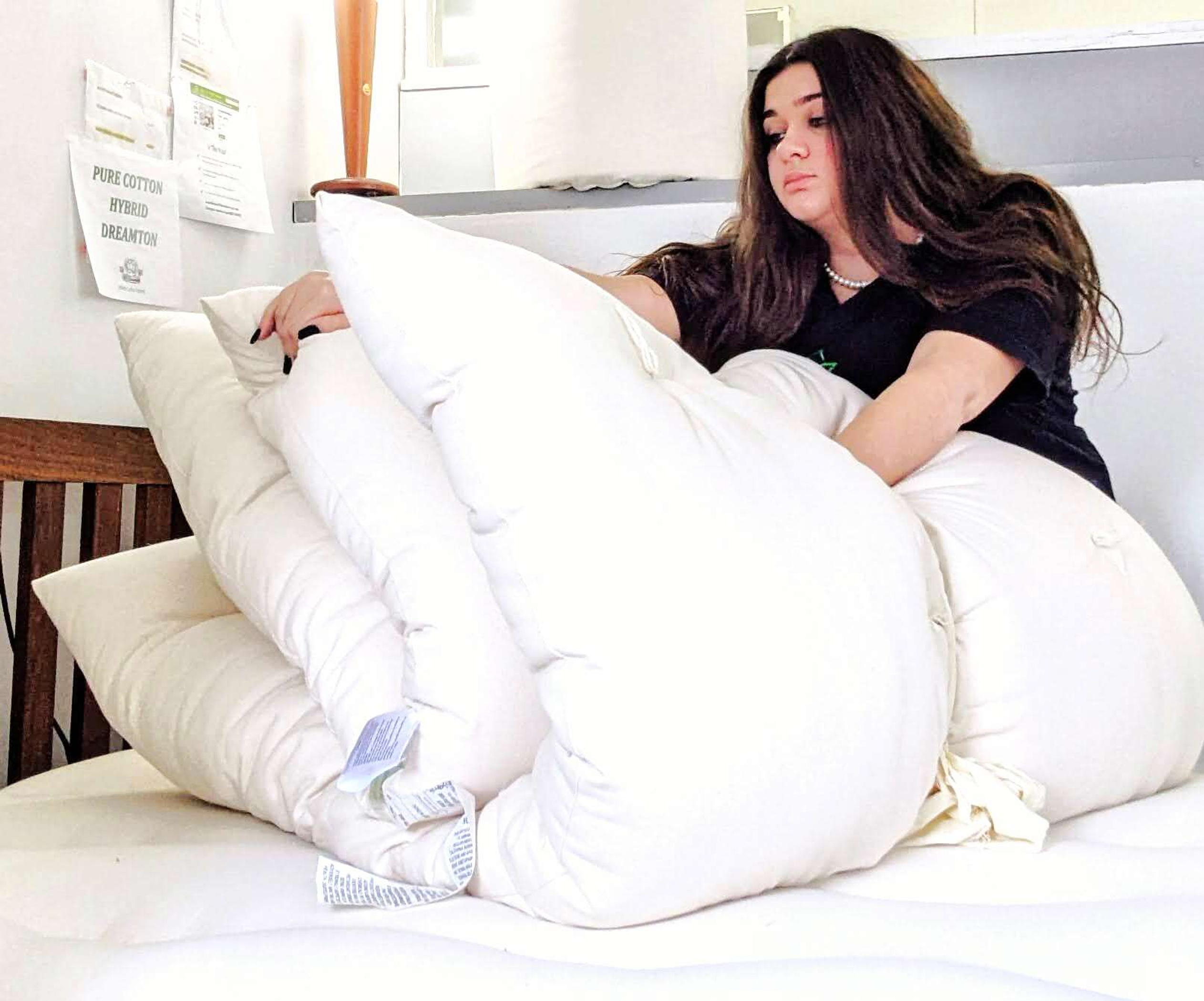 Topper de algodón orgánico 100% natural y biodegradable 2 pulgadas grueso certificado GOTS para superficie de descanso libre de químicos