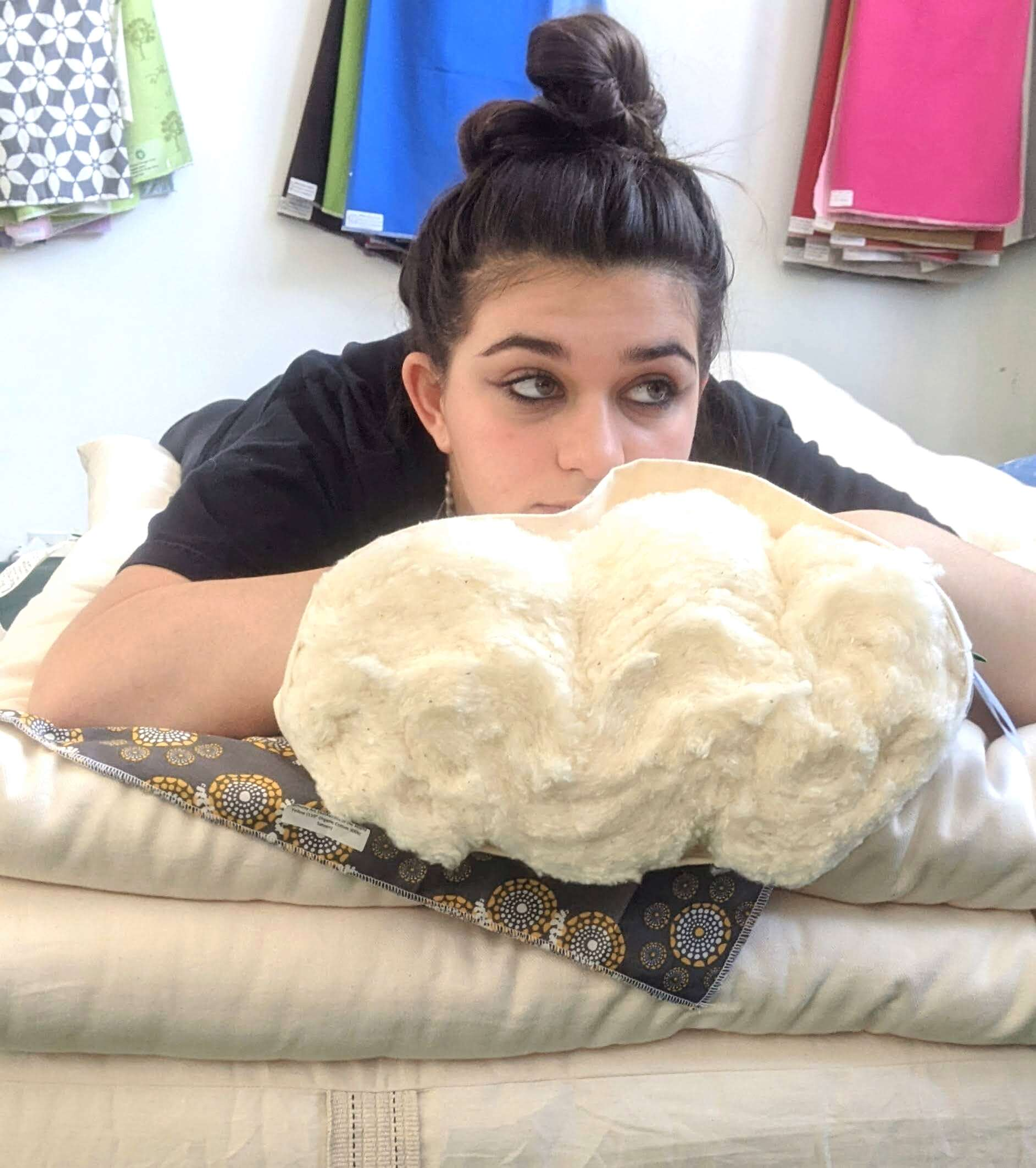 Topper de algodón orgánico 100% natural y biodegradable 2 pulgadas grueso certificado GOTS para superficie de descanso libre de químicos