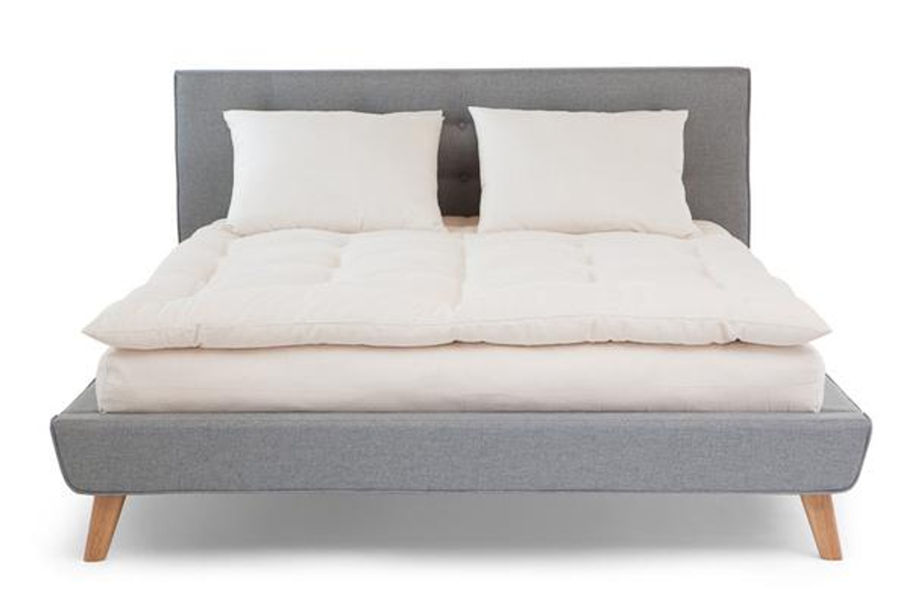 Topper de algodón orgánico 100% natural y biodegradable 2 pulgadas grueso certificado GOTS para superficie de descanso libre de químicos