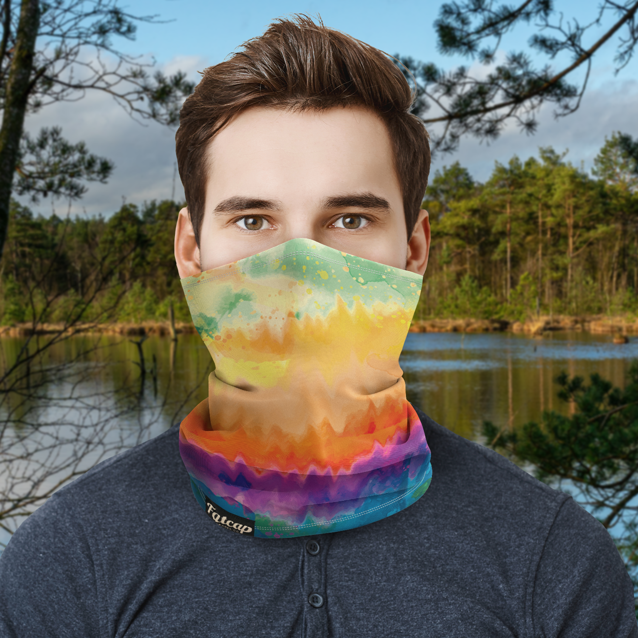 Gaiter Neck Gaiter Sun Protection SPF 50 Tie Dye 86% Polyester 14% Spandex For Men and Women