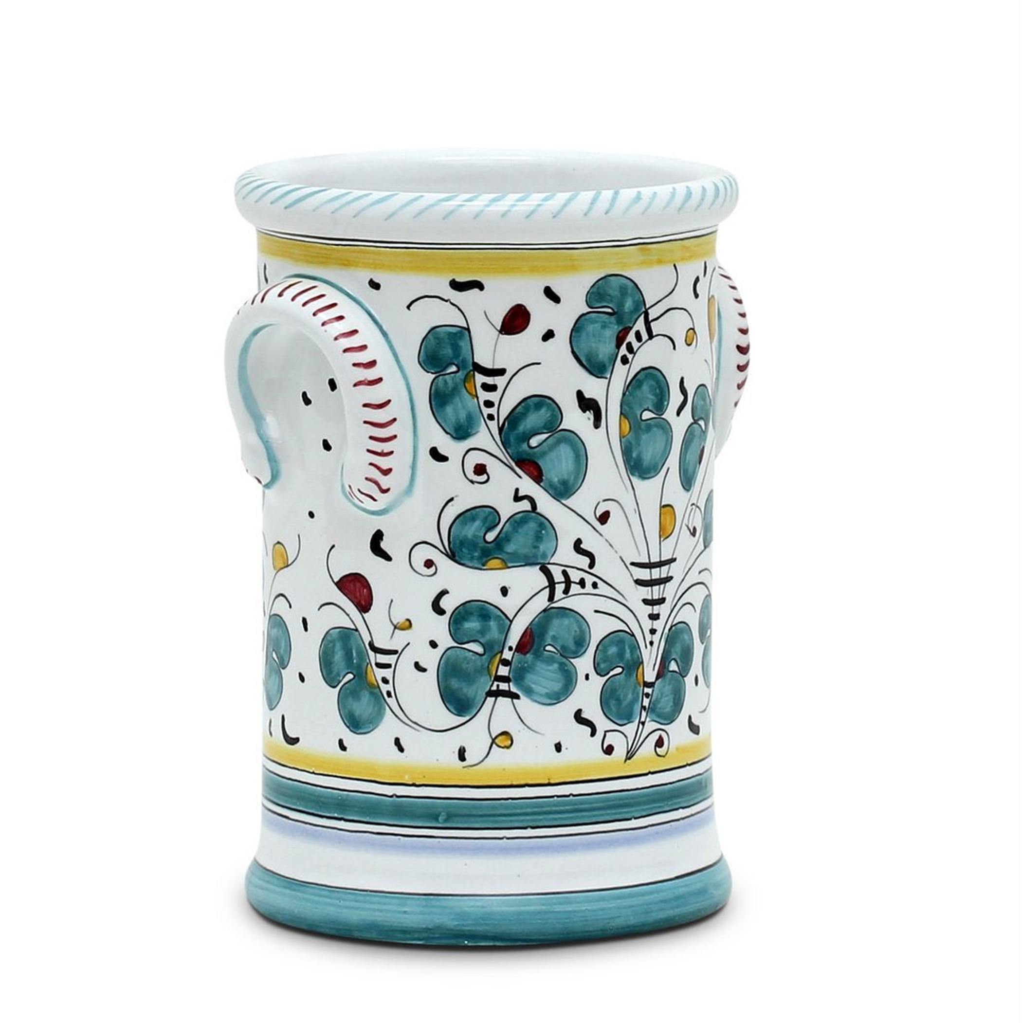 Utensil Holder Decorative Function Rooster Design Hand Made Colorful Lead Free Dishwasher Safe