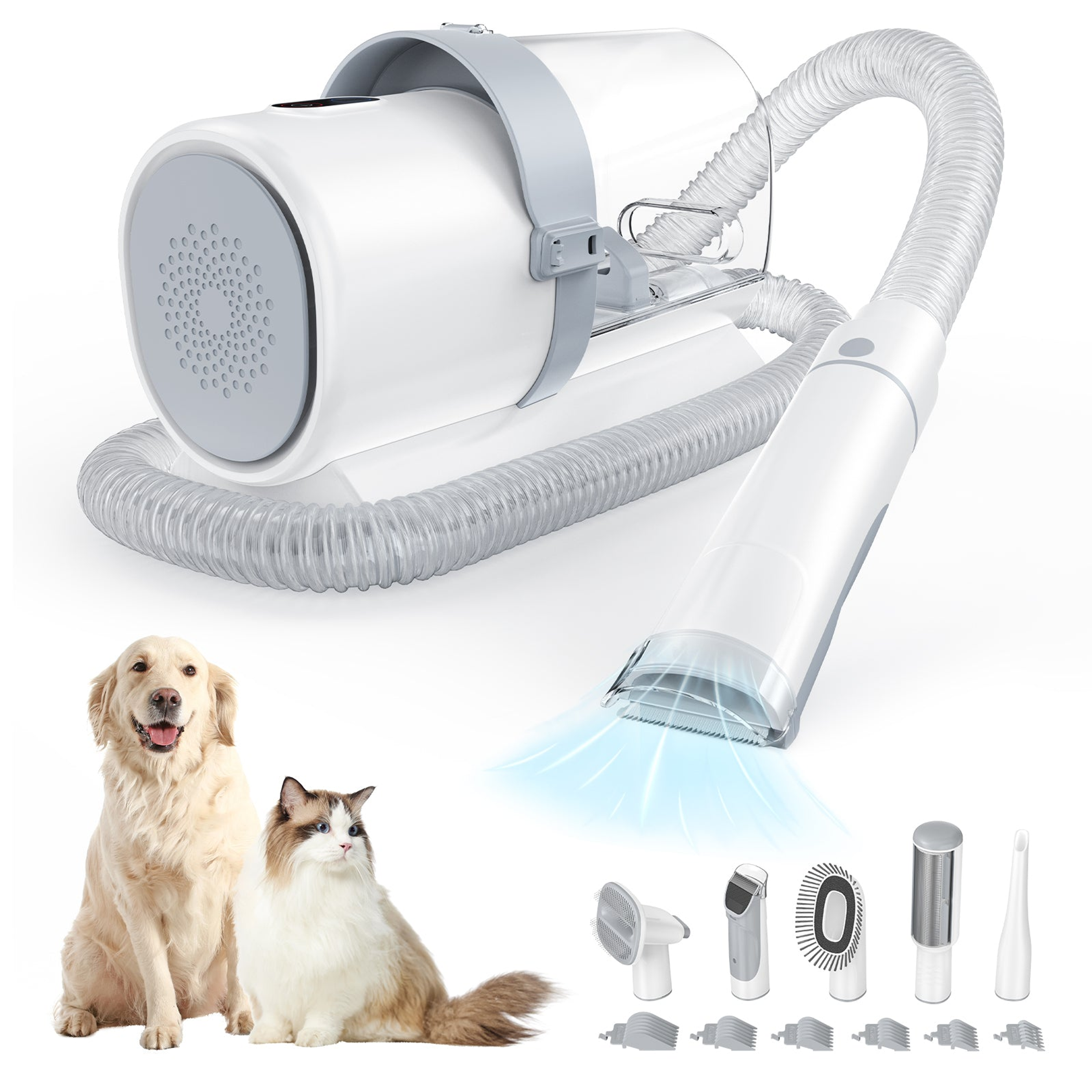 Professional Pet Grooming Clippers with 2.5L Cup, 3 Suction Modes Image 1