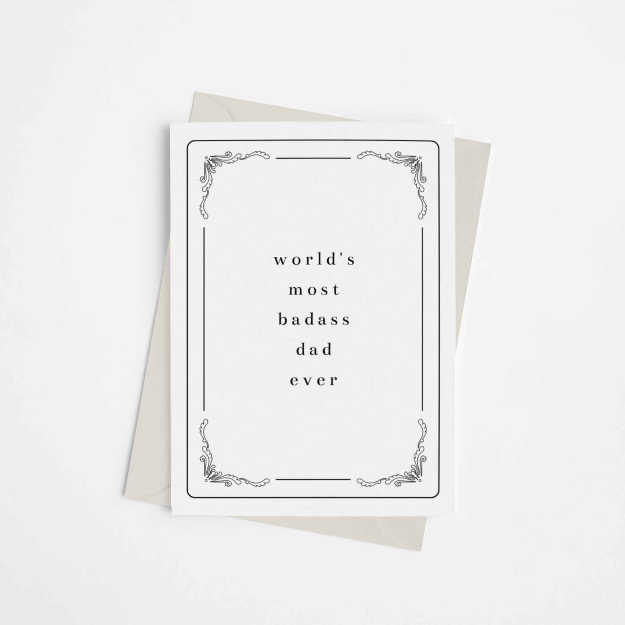 Greeting Card Father's Day Birthday Blank on Inside 65 lb Card Stock Biodegradable Cellophane Matching Envelope
