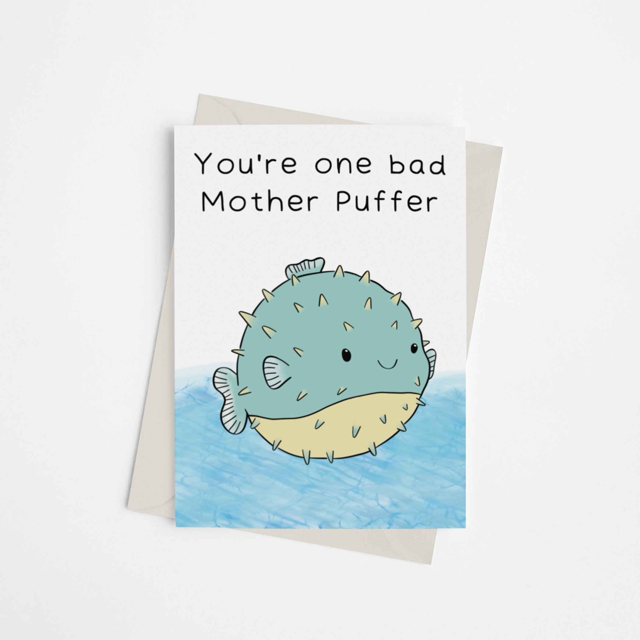 Greeting Card Fun Design 65lb Card Stock Biodegradable Cellophane Blank Inside Matching Envelope