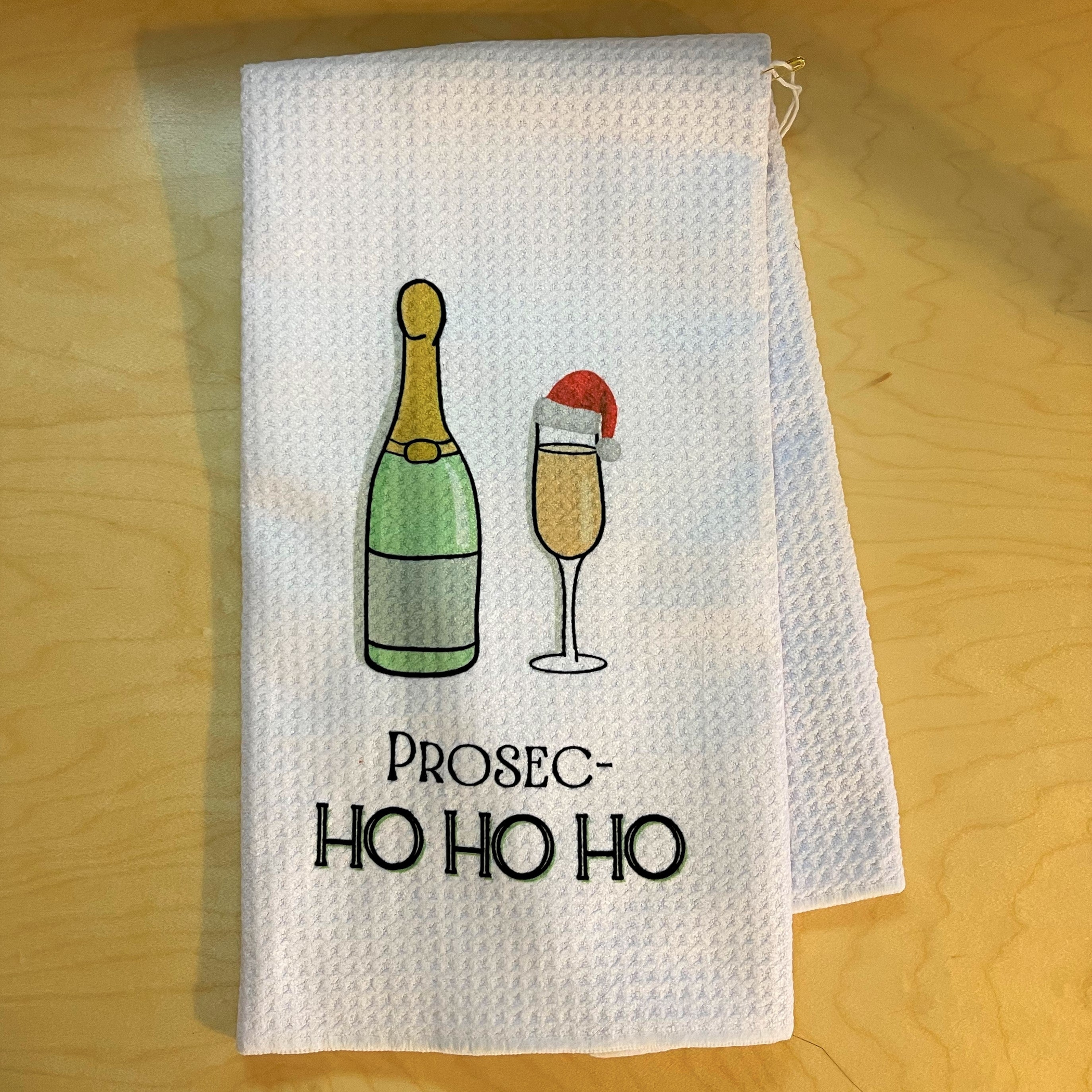 Tea Towel Absorbent 100 Percent Polyester Waffle Weave Easy Care Decorative Holiday Design 1 Piece