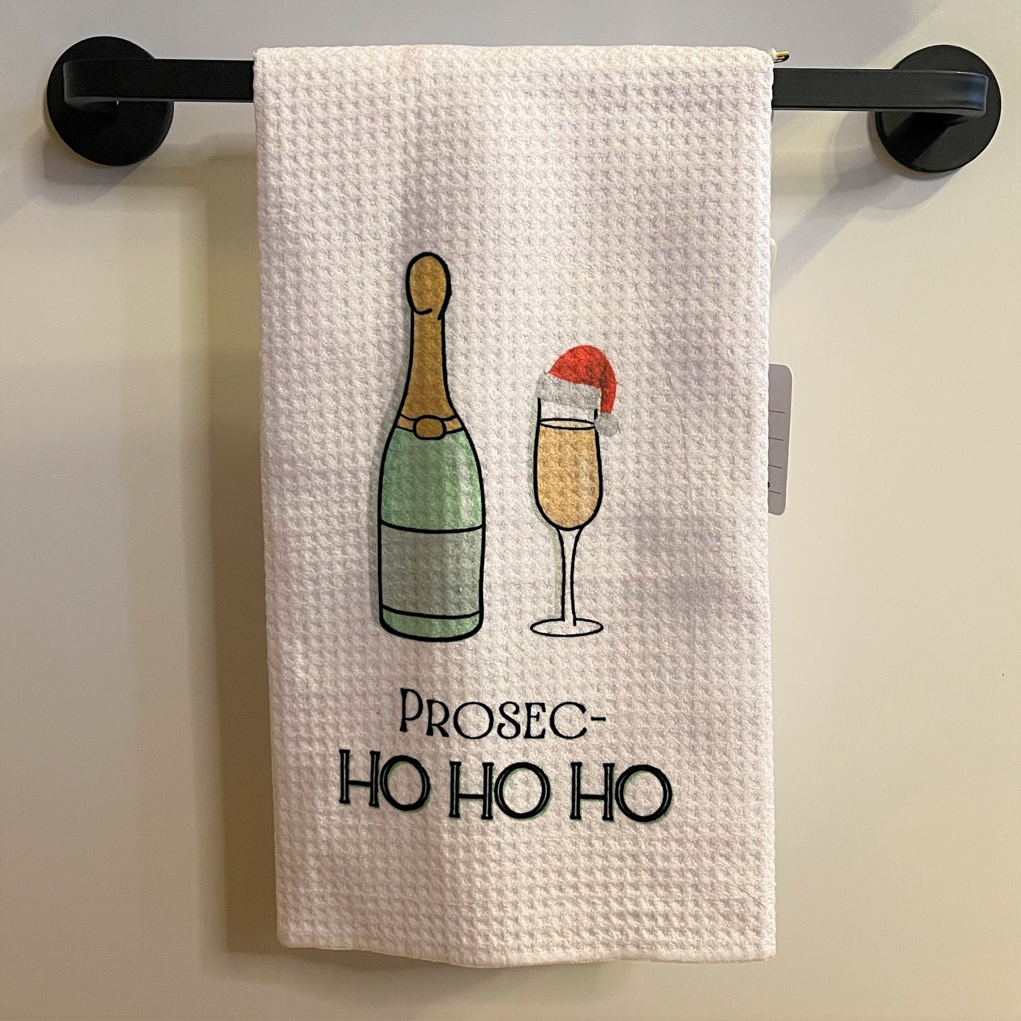 Tea Towel Absorbent 100 Percent Polyester Waffle Weave Easy Care Decorative Holiday Design 1 Piece