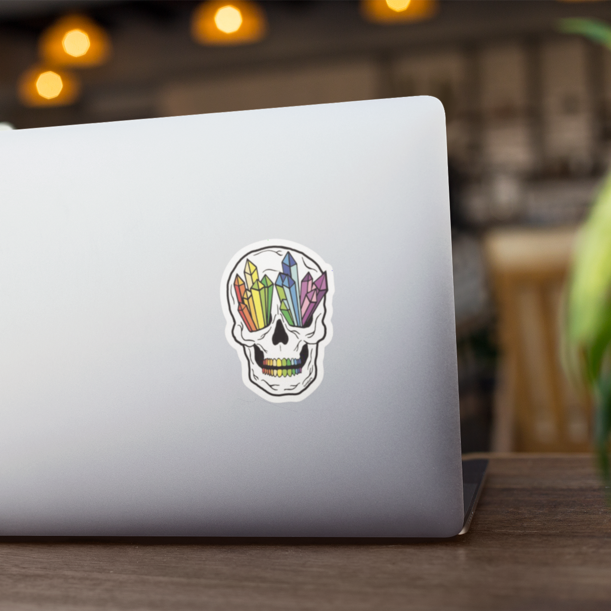 Sticker Rainbow Crystal Skull Waterproof Matte Vinyl 2.13"W x 3"H Suitable for Water Bottles Mirrors Laptops Appliances