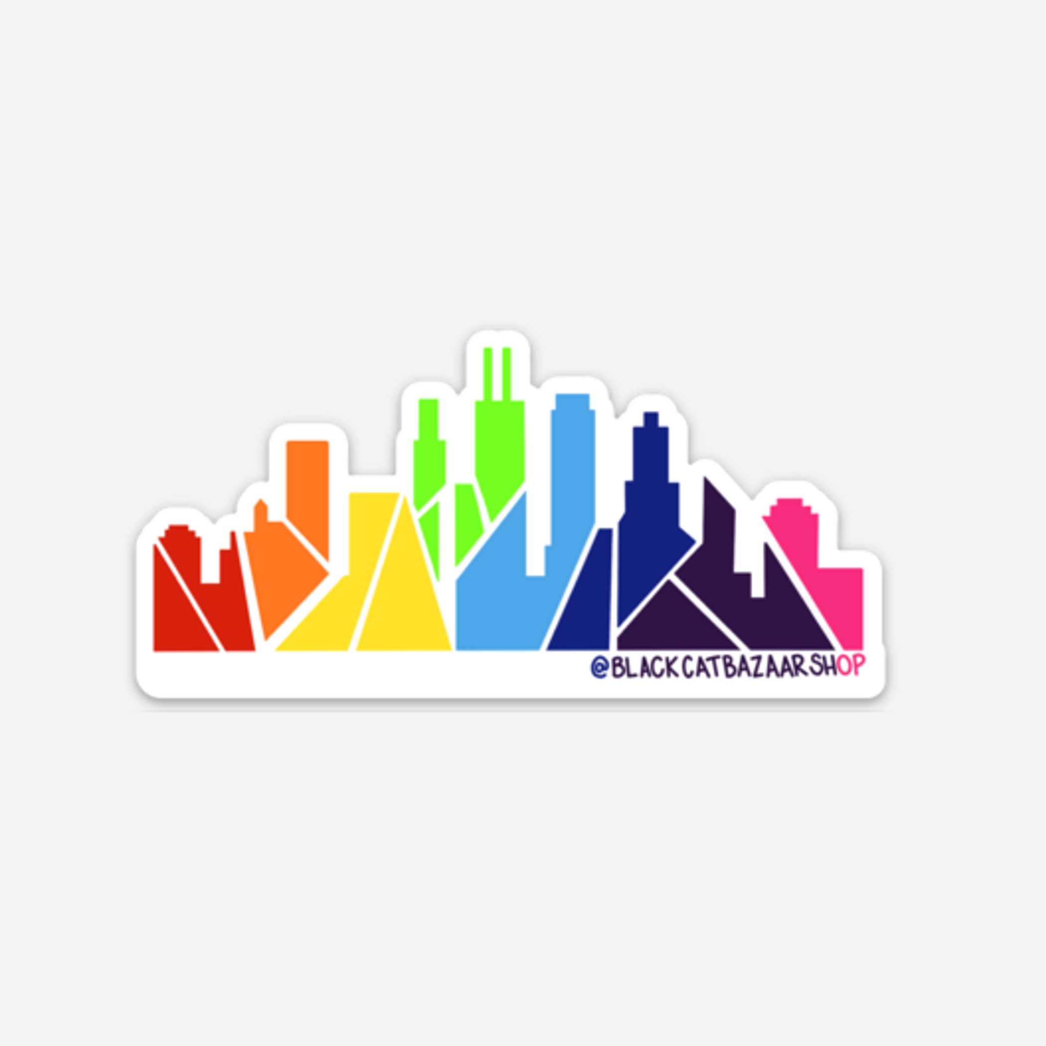 Sticker Rainbow Skyline 4W x 2H Waterproof Matte Vinyl Suitable for Water Bottles Mirrors Laptops Appliances and More
