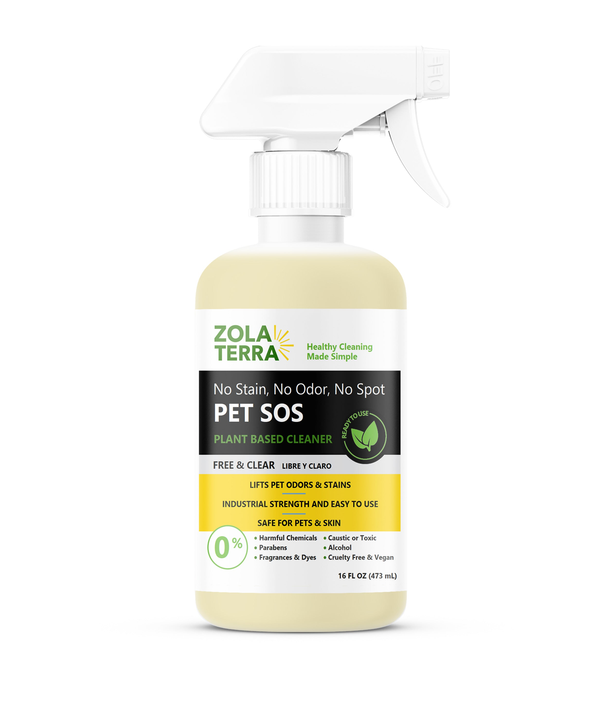 Cleaner Pet Odor And Stain Remover Plant Based Unscented 16 FL OZ 32 FL OZ 1 GAL Safe For Kids And Pets Biodegradable
