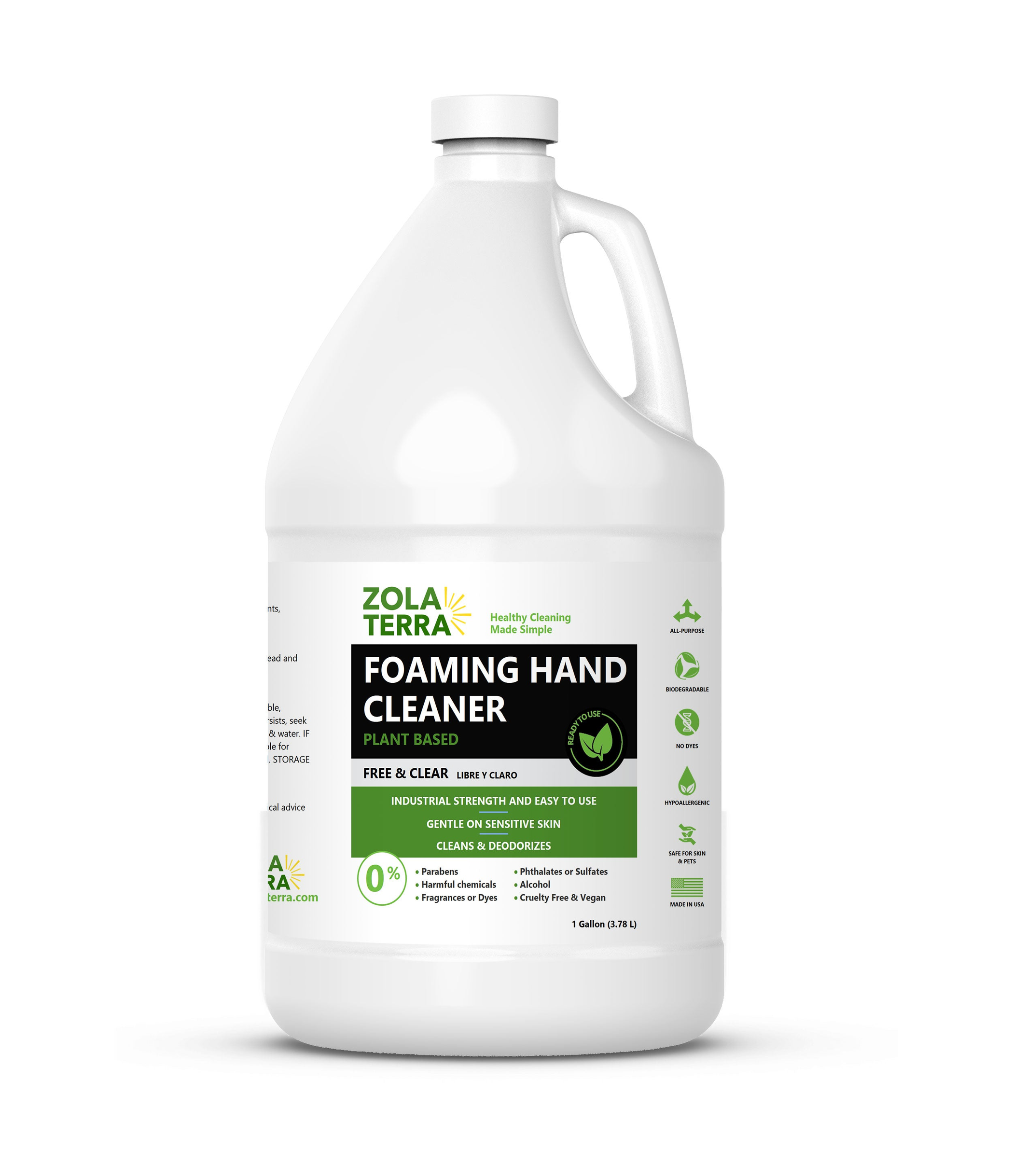 Foaming Hand Cleaner Gentle Fragrance Free Cleaner Removes Tough Odors Effective Against Grease and Oil Hypoallergenic Plant Based 8.45 FL OZ