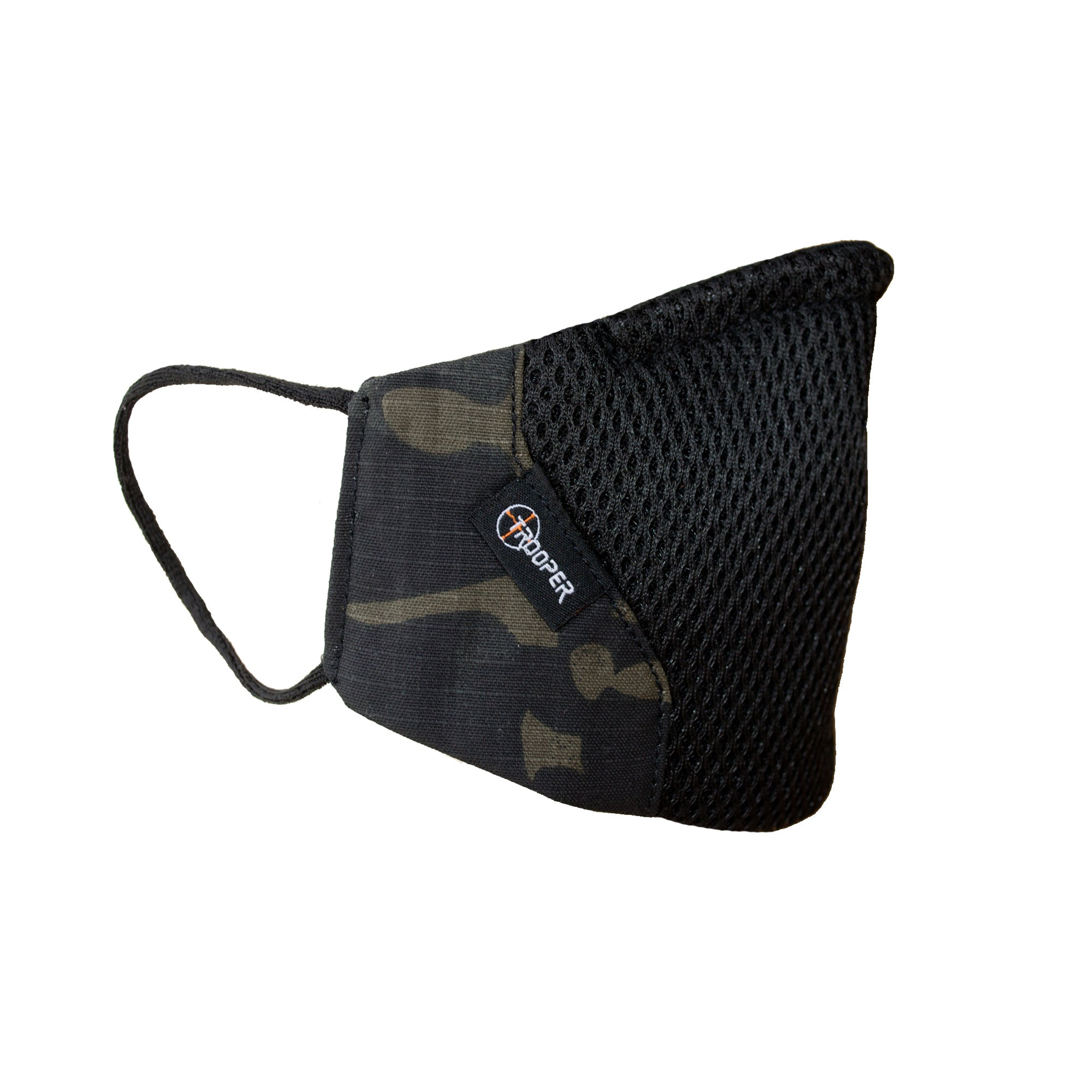 Face Mask Tactical Style Multicam Fabric Mesh Front Panel Easier Breathing Non-Medical Grade