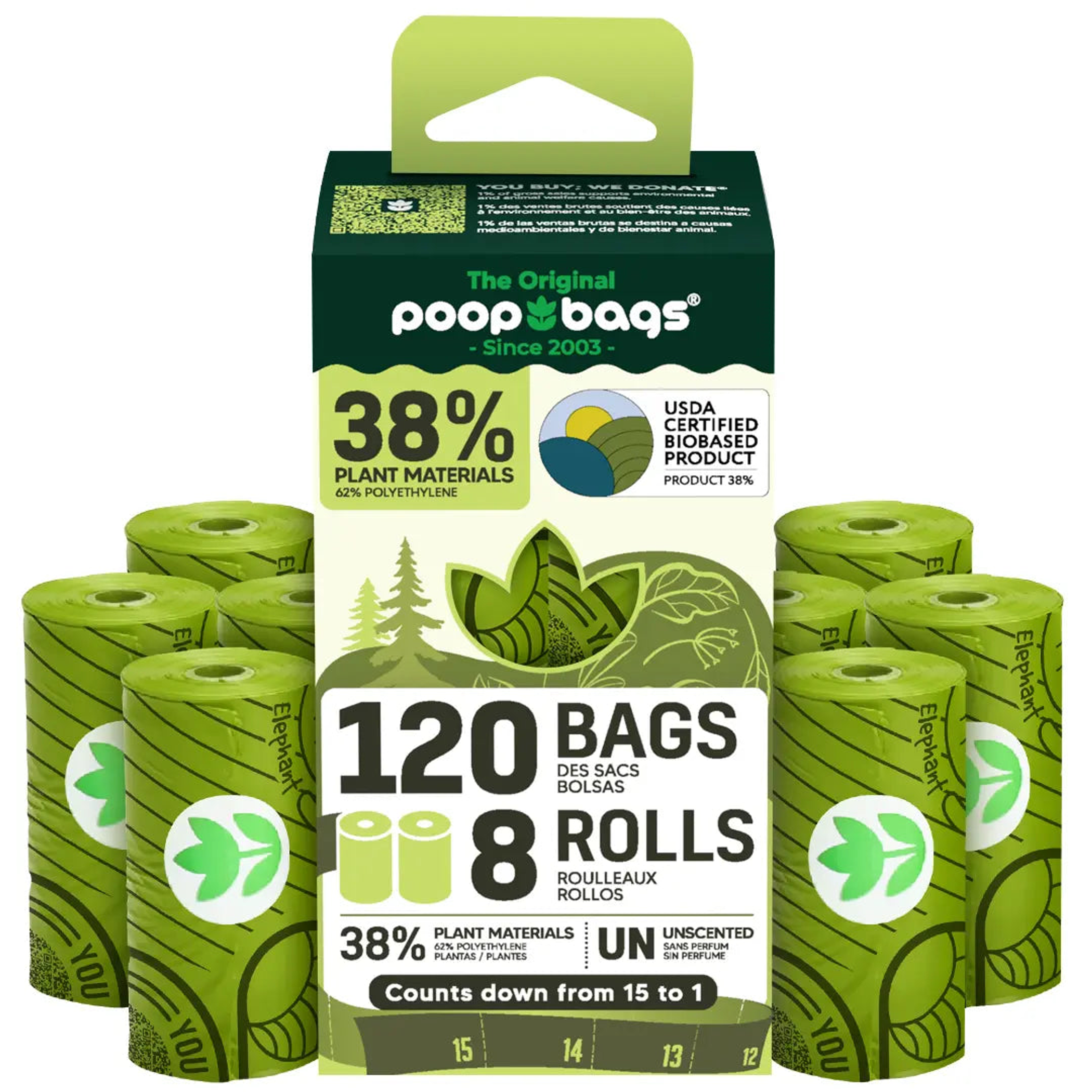 The Original Poop Bags(R) 120 USDA Biobased Countdown Rolls(R) Image 1