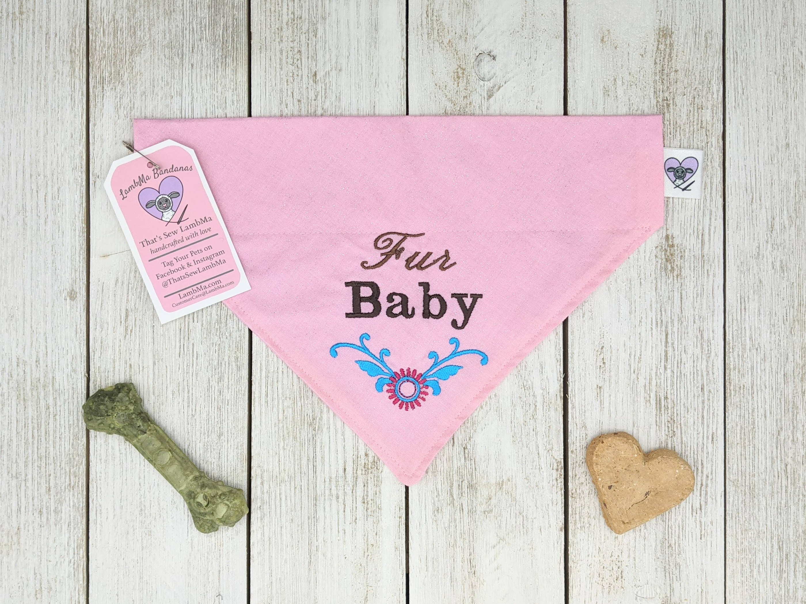 Embroidered Print - Traditional Tie-Around Dog Bandana Image 1