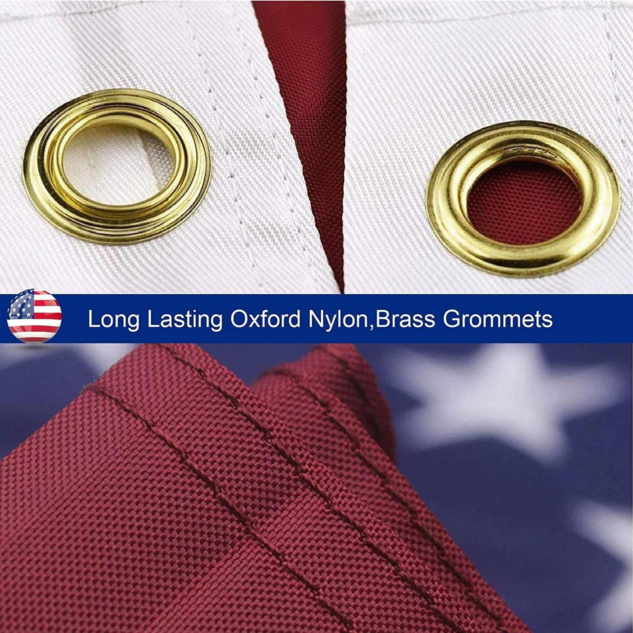 Flag Outdoor Heavy Duty Double Sided Heavyweight Polyester Durable Embroidered Fade Resistant American Theme 3x5 Feet