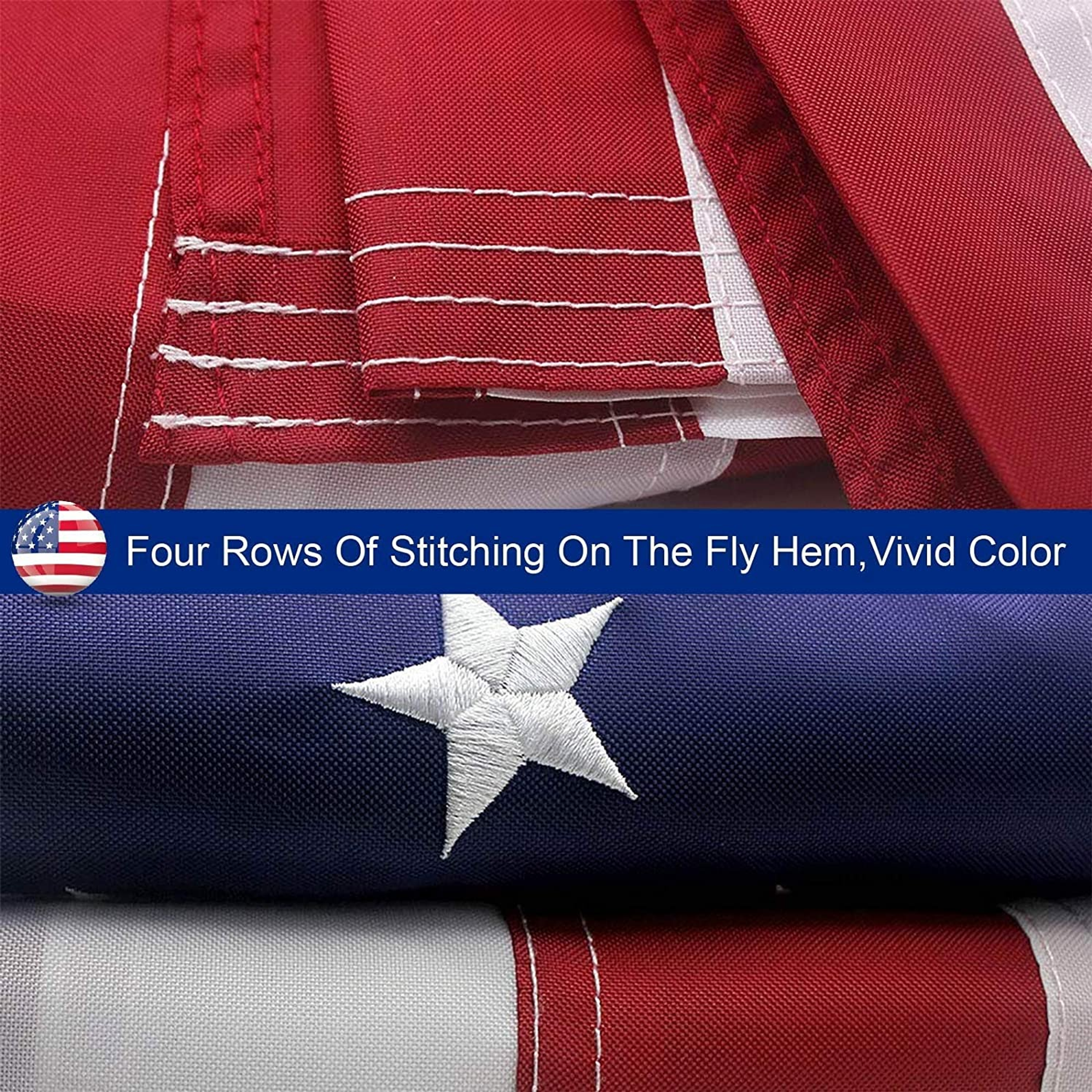 Flag Outdoor Heavy Duty Double Sided Heavyweight Polyester Durable Embroidered Fade Resistant American Theme 3x5 Feet