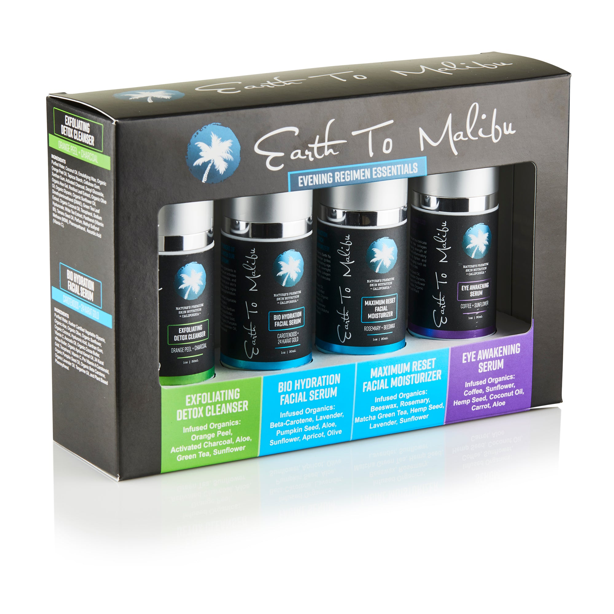 Skin Care Set Revitalizing Night Exfoliating Detox Cleanser Eye Awakening Serum Bio Hydration Facial Serum Maximum Reset Facial Moisturizer