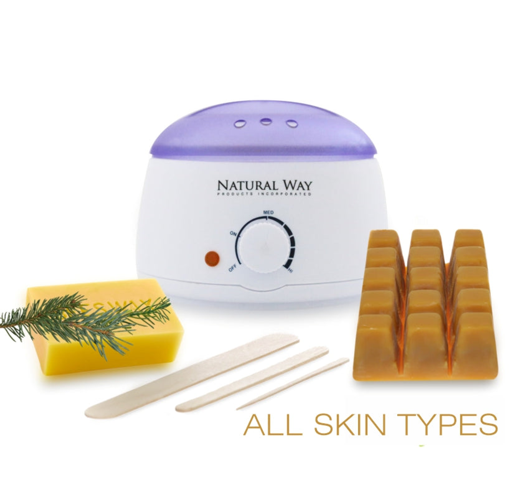 Hard Wax Warmer Kit Face and Body Waxing 100% Natural Beeswax 16oz Removable Basket 15 Applicators