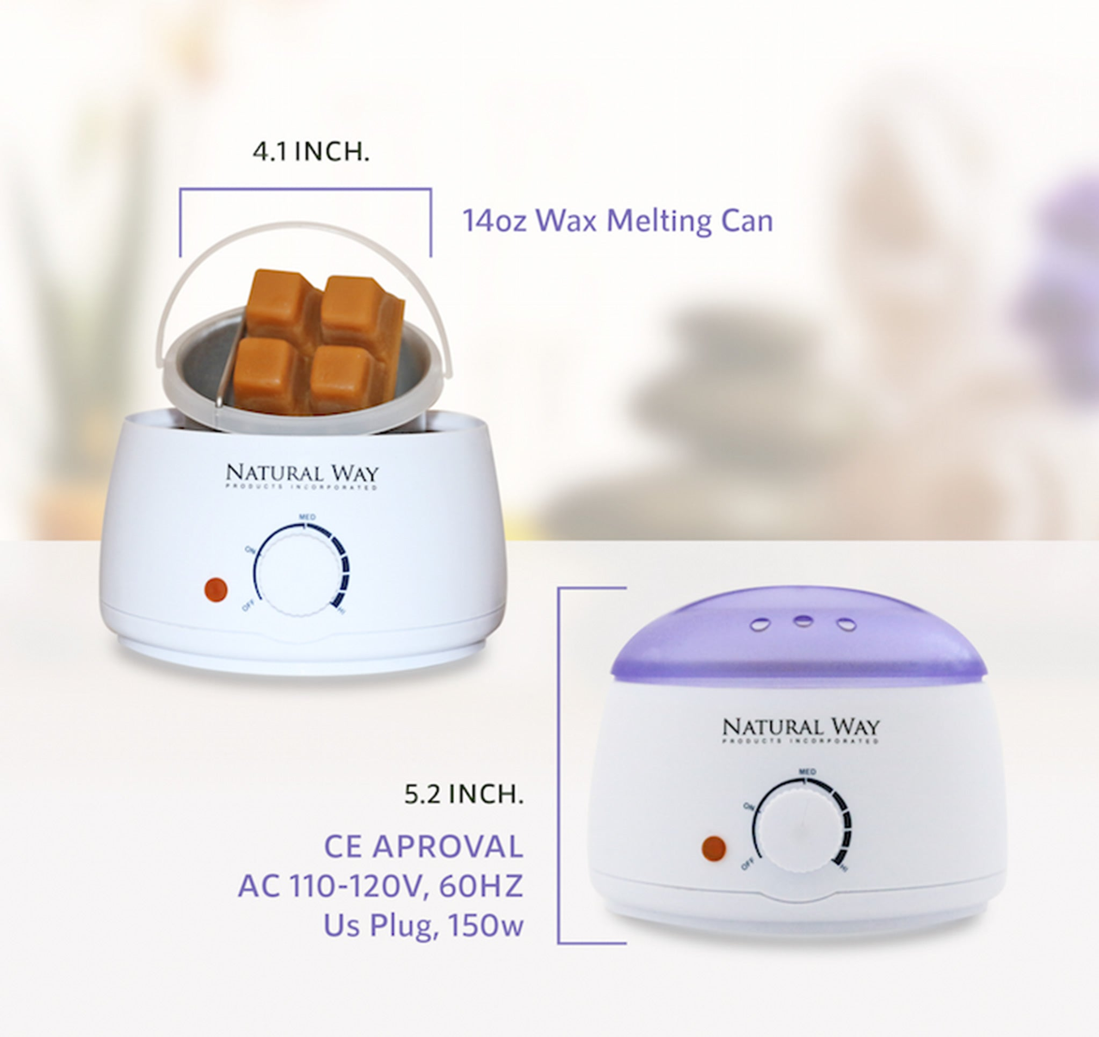 Hard Wax Warmer Kit Face and Body Waxing 100% Natural Beeswax 16oz Removable Basket 15 Applicators