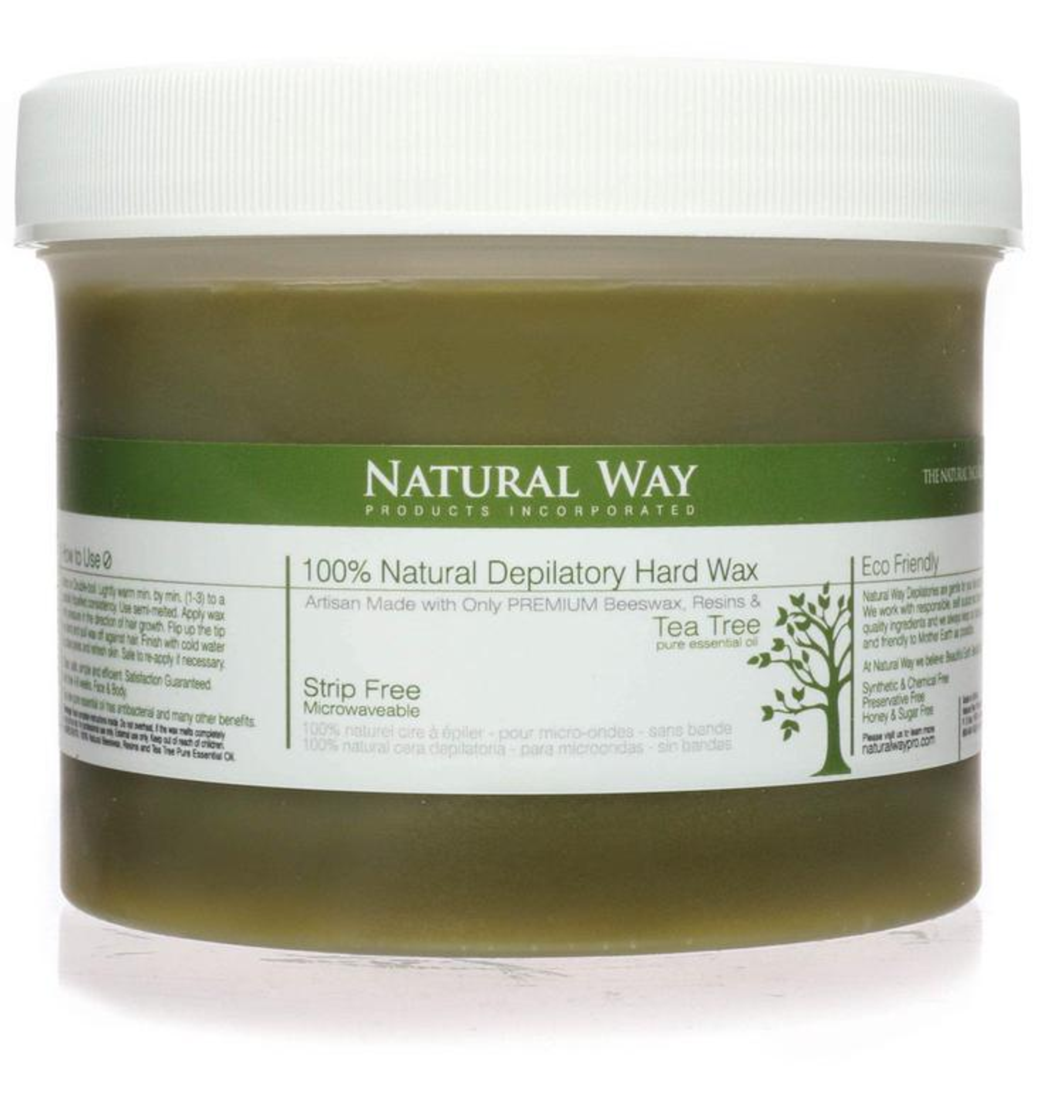 Wax Face and Body Waxing Microwaveable 24oz Organic Tea Tree Oil Ideal for Oily Skin Strip Free Chemical Free Sugar Free