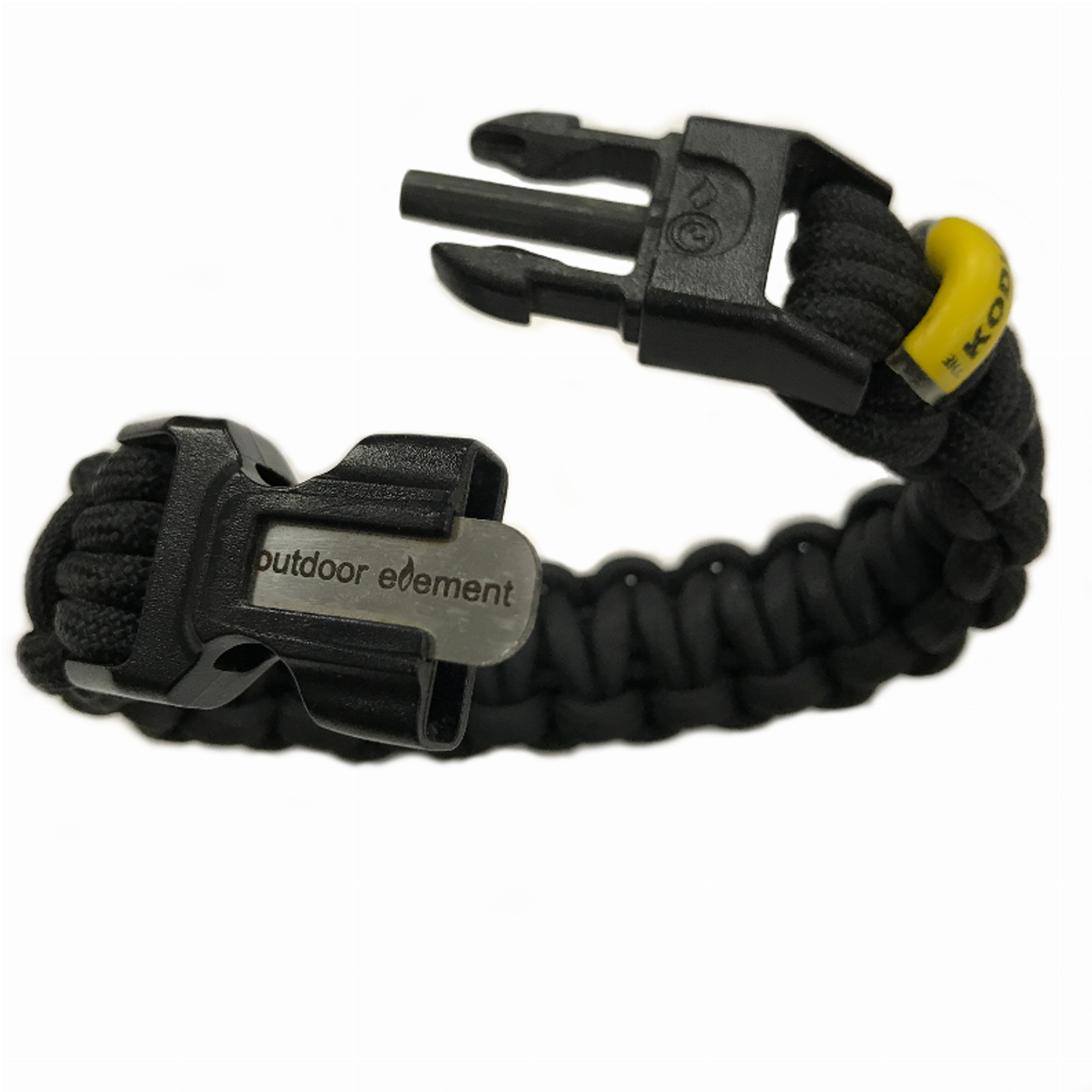 Paracord Bracelet Survival Tool Fire Starting Buckle Stainless Steel Striker Black 9 Feet 550 Paracord Includes Fishing Hook and Fire Tinder