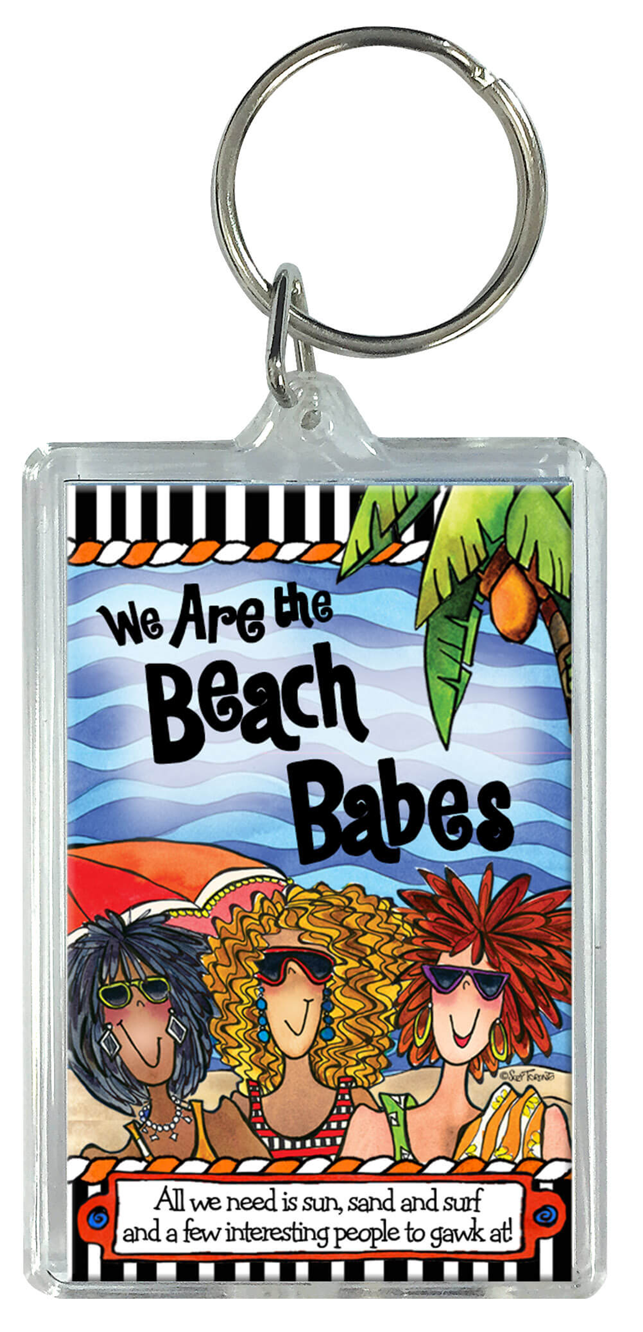Keychain Portable Acrylic Wacky Art Available in Various Sayings