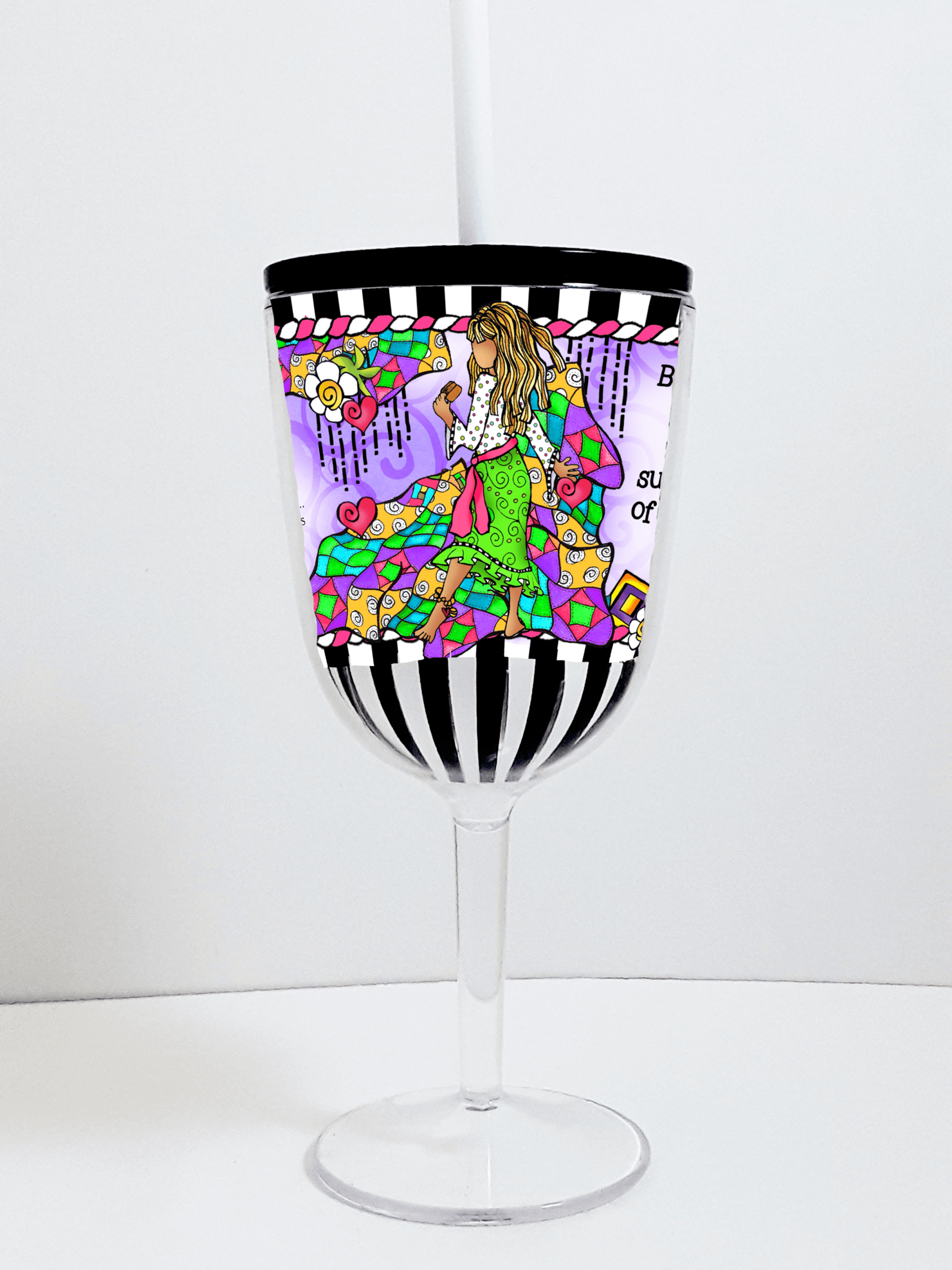 Cup Beverage Container 13 oz Acrylic With Lid And Straw Large
